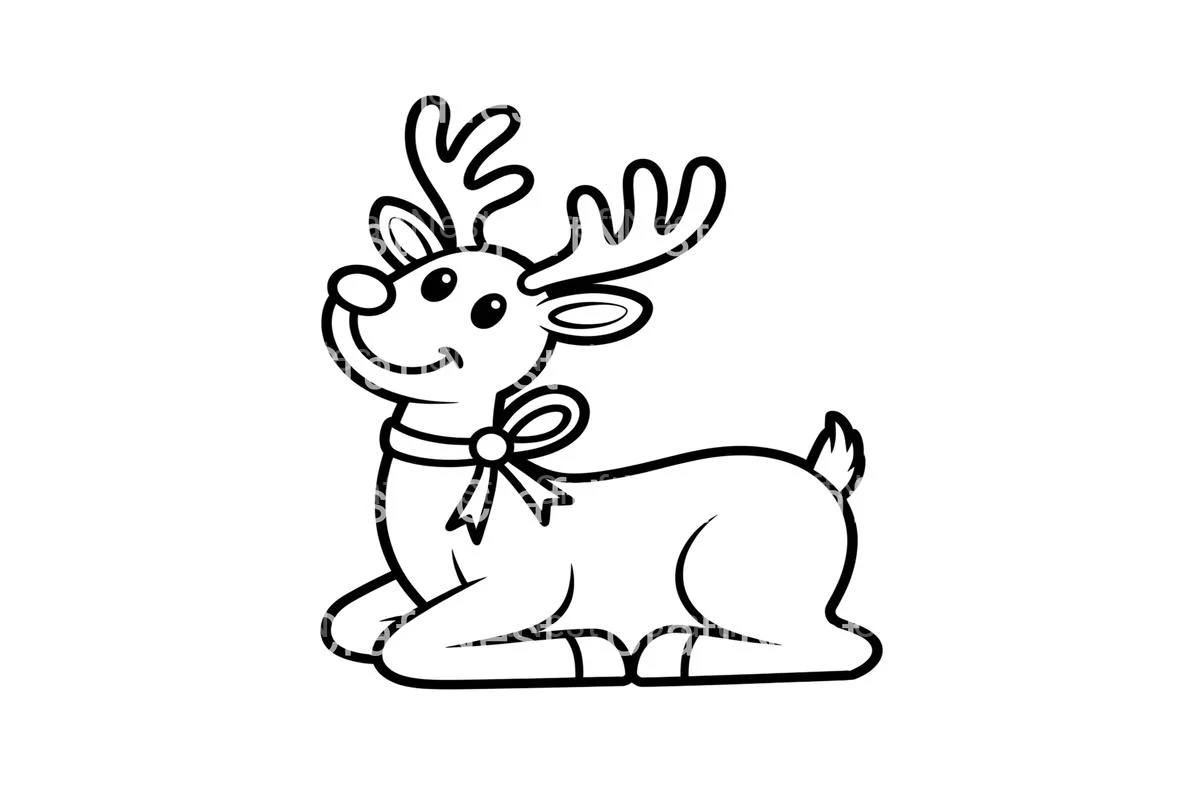 Cute Reindeer Christmas Coloring Books - Image 4