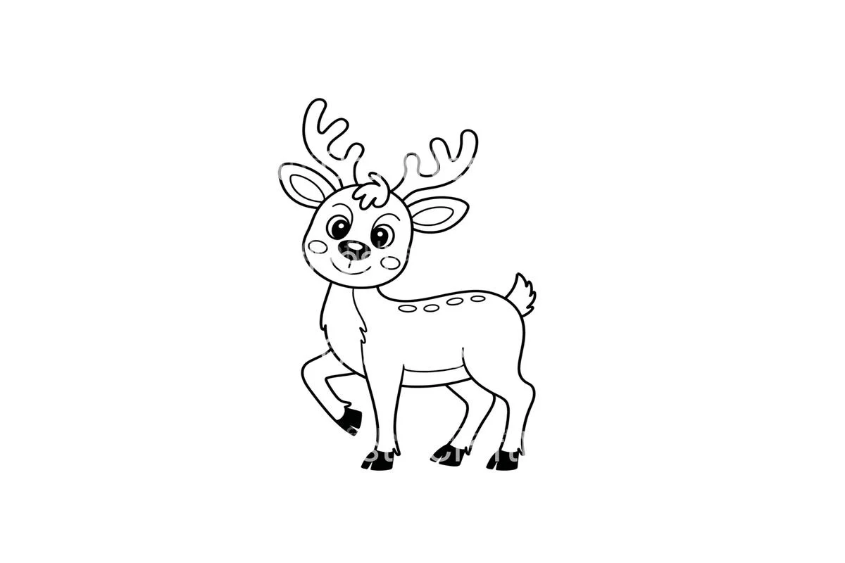 Cute Reindeer Christmas Coloring Books - Image 2