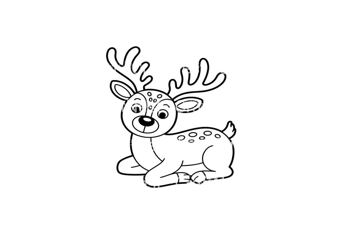 Cute Reindeer Christmas Coloring Books - Image 4