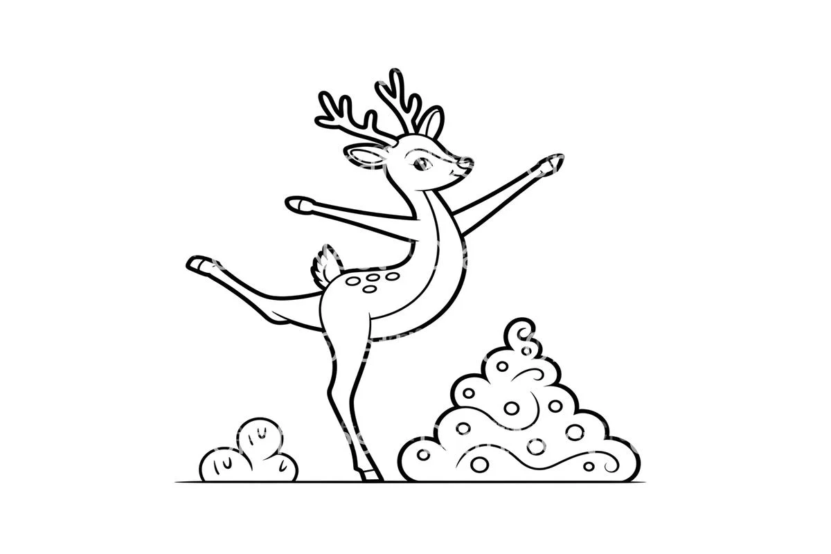 Cute Reindeer Winter Coloring Books - Image 4