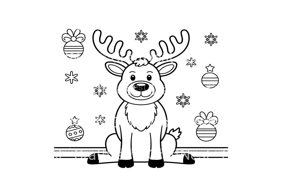 Cute Reindeer Winter Wonderland Coloring Books - Image 2