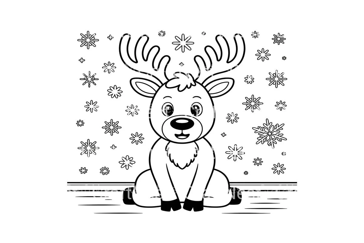 Cute Reindeer Winter Wonderland Coloring Books - Image 3