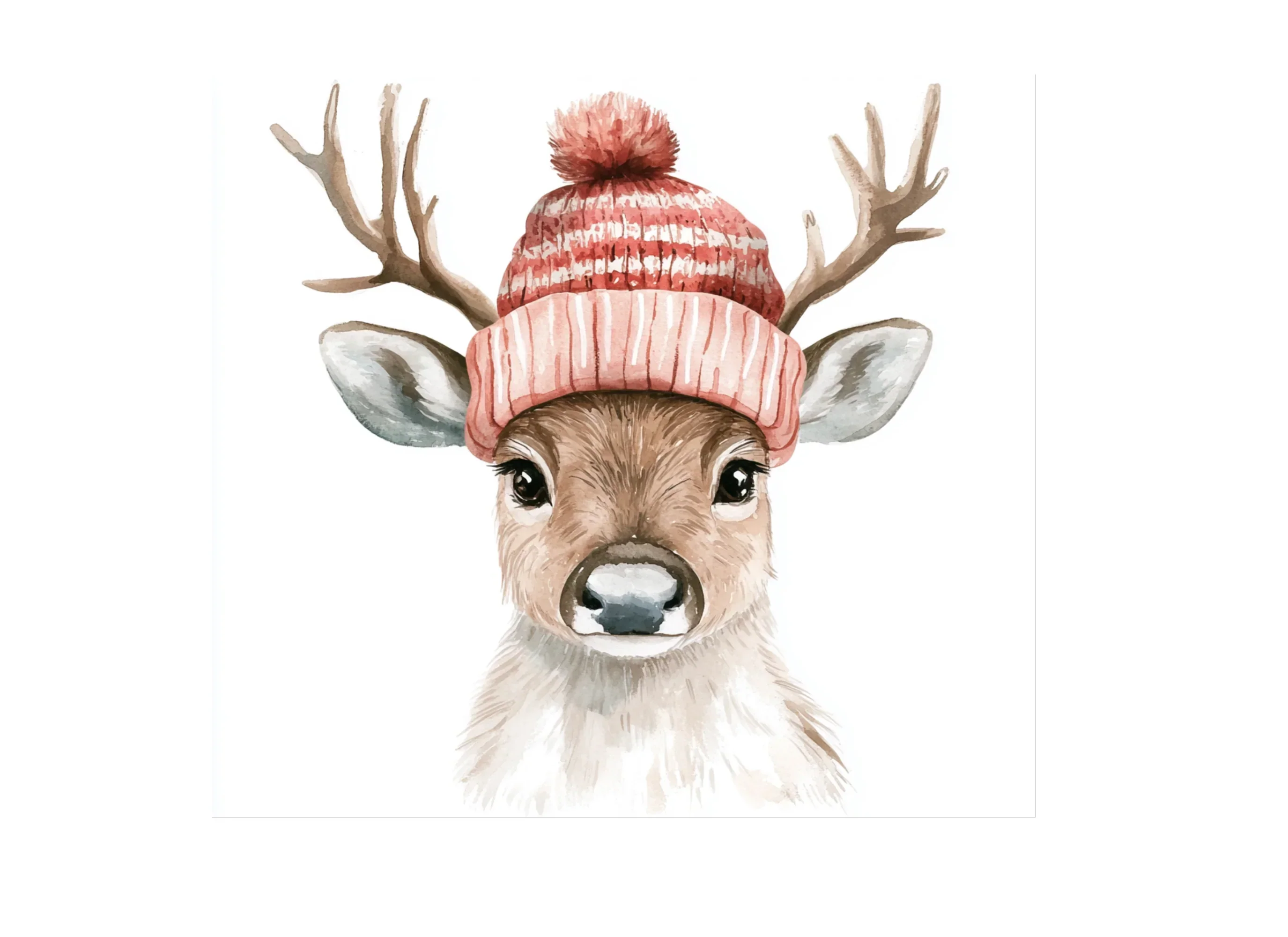 Cute Reindeer with Winter Hats Clipart Bundle - Image 3
