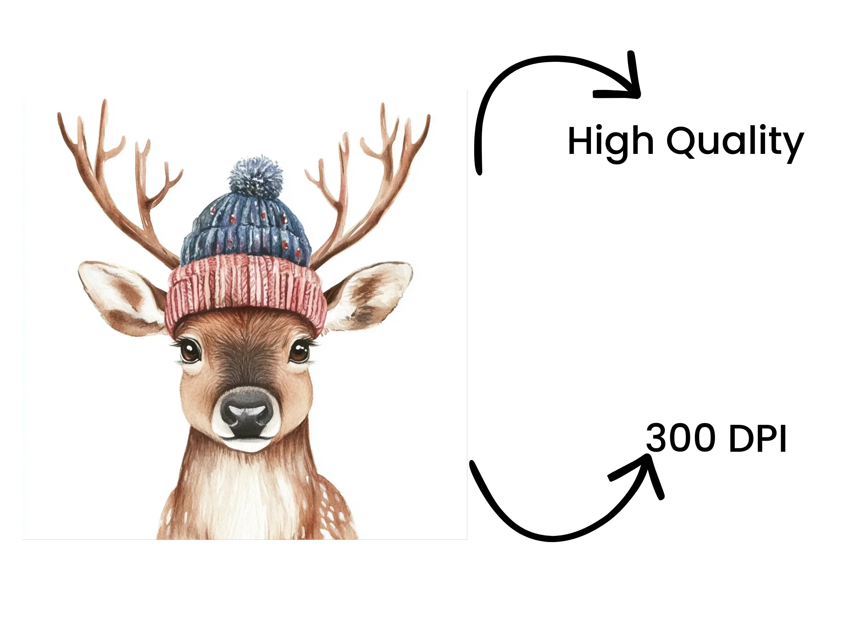 Cute Reindeer with Winter Hats Clipart Bundle - Image 4