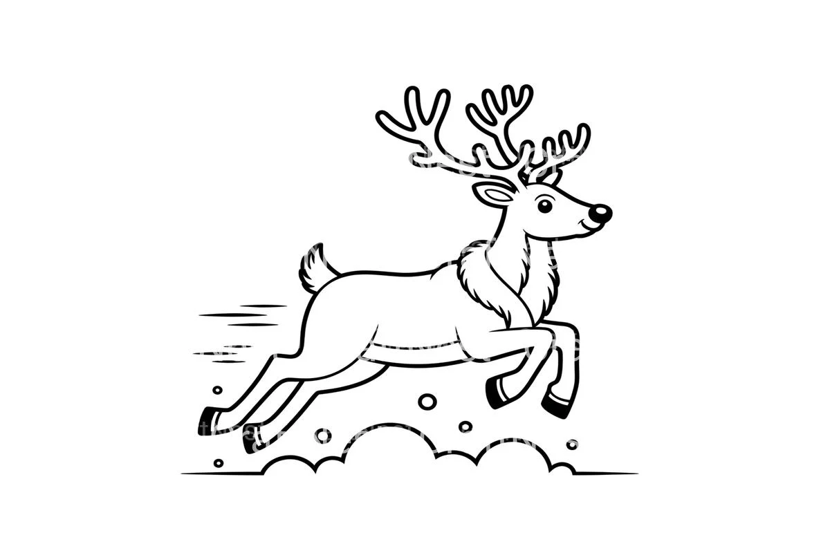 Cute Reindeerfor Kids Coloring Books - Image 4