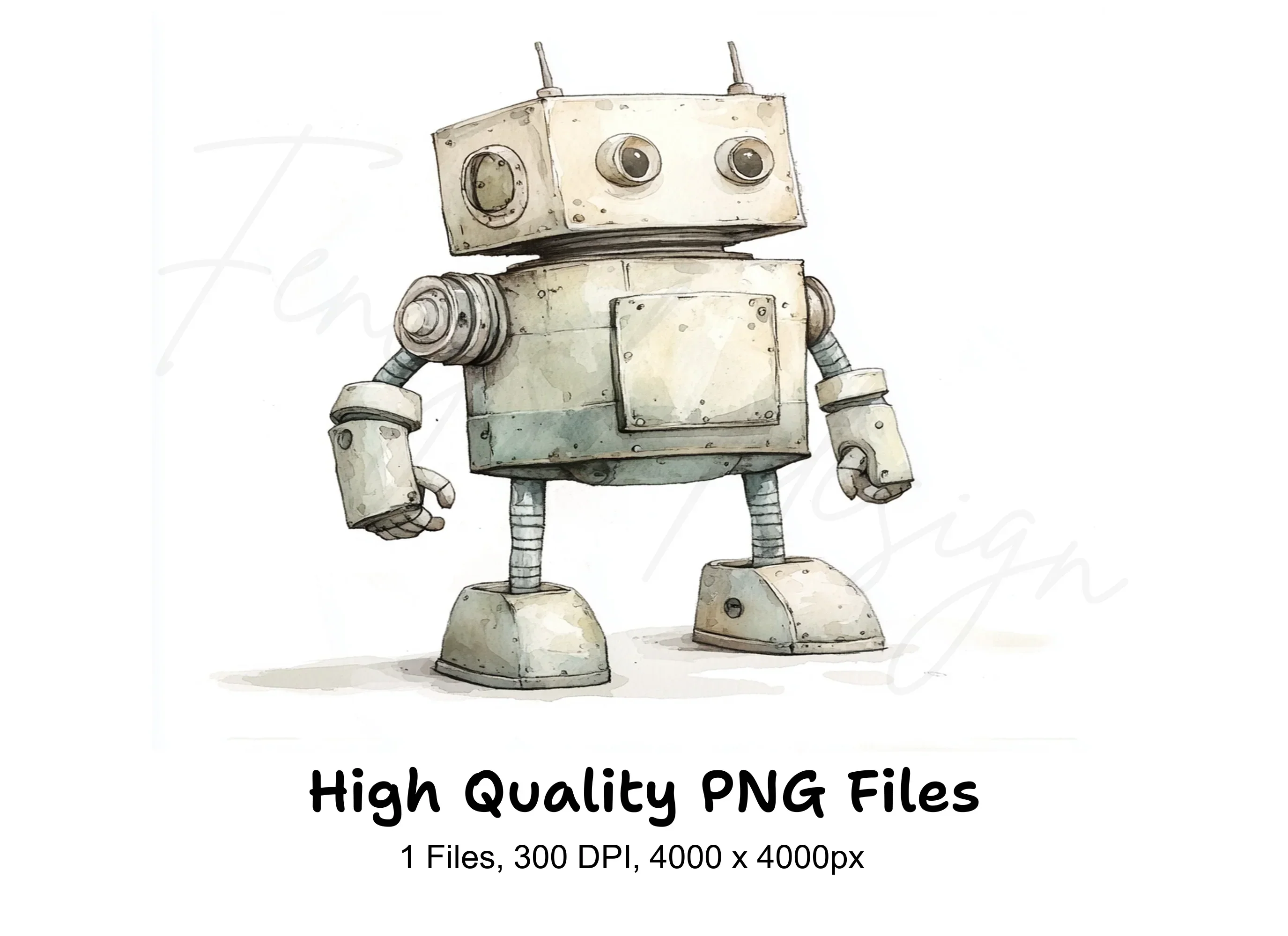 Cute Robot Clipart Bundle