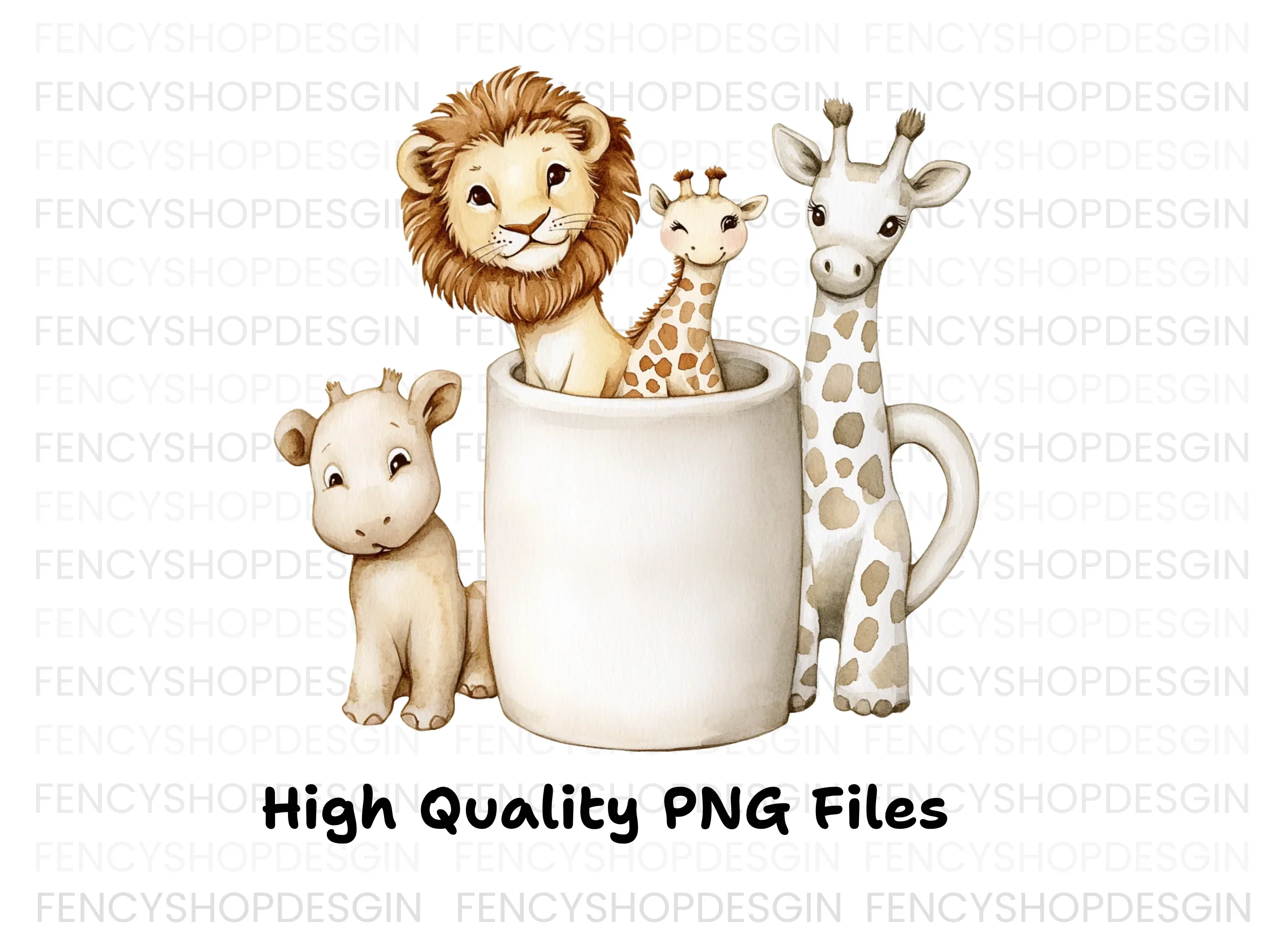 Cute Safari Animals Clipart Bundle - Image 3