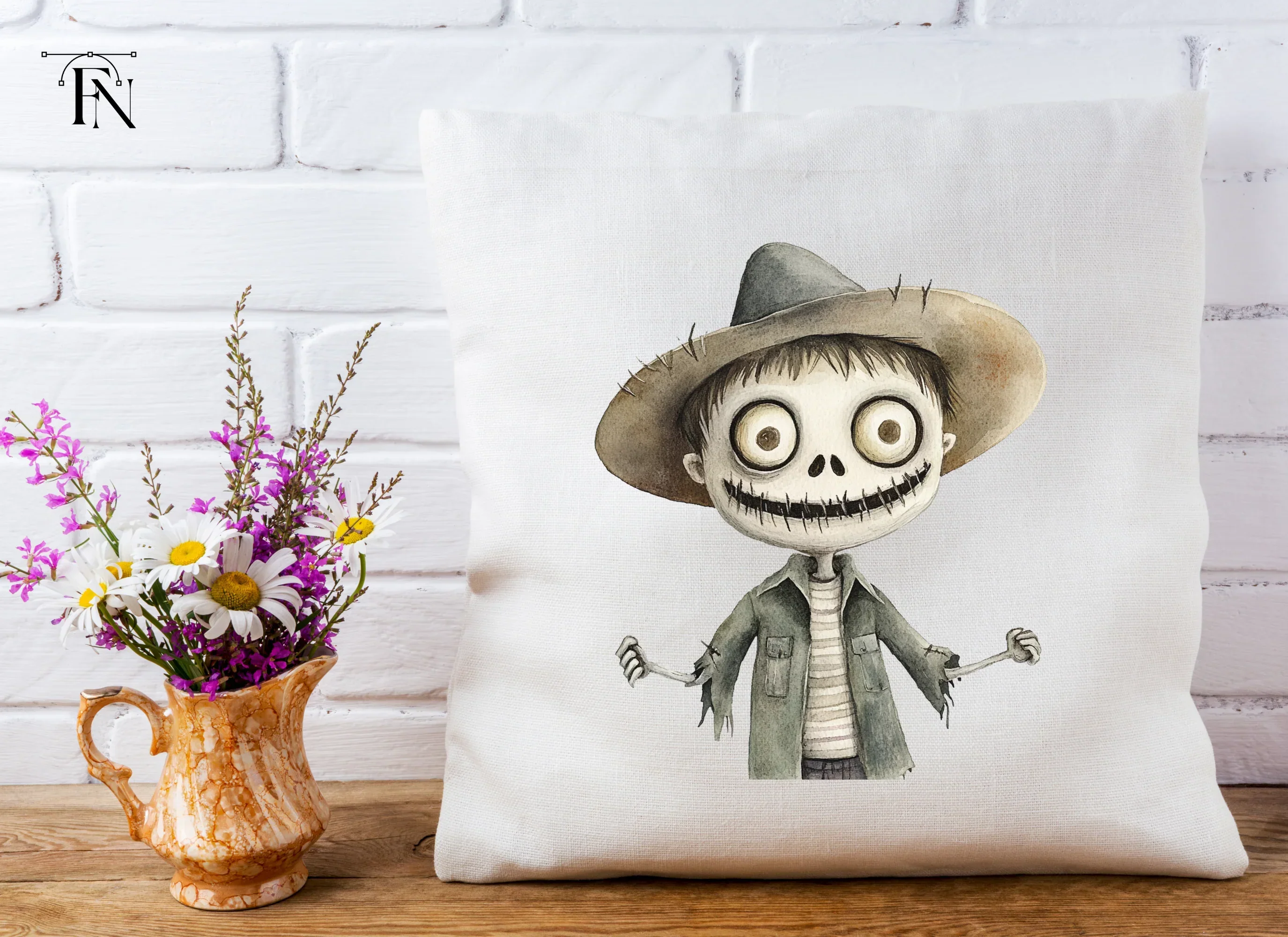 Cute Scarecrow Boy Halloween Clipart Bundle - Image 4