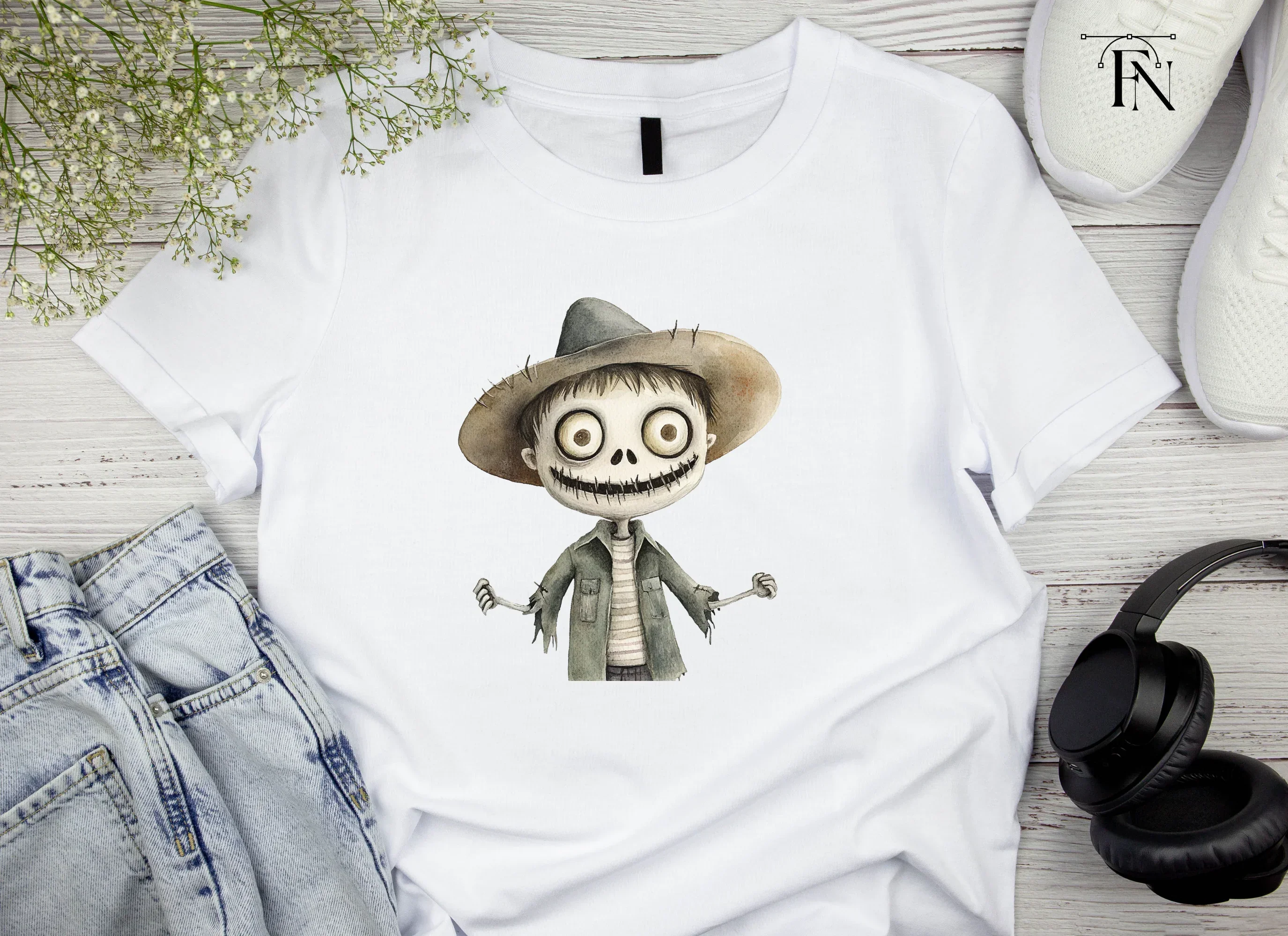 Cute Scarecrow Boy Halloween Clipart Bundle - Image 5