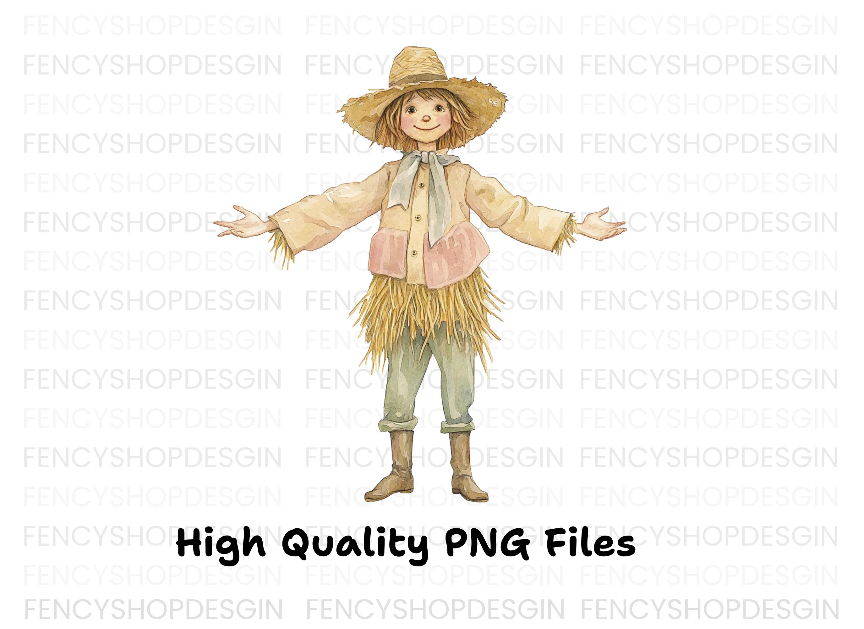 Cute Scarecrow Clipart Bundle - Image 3
