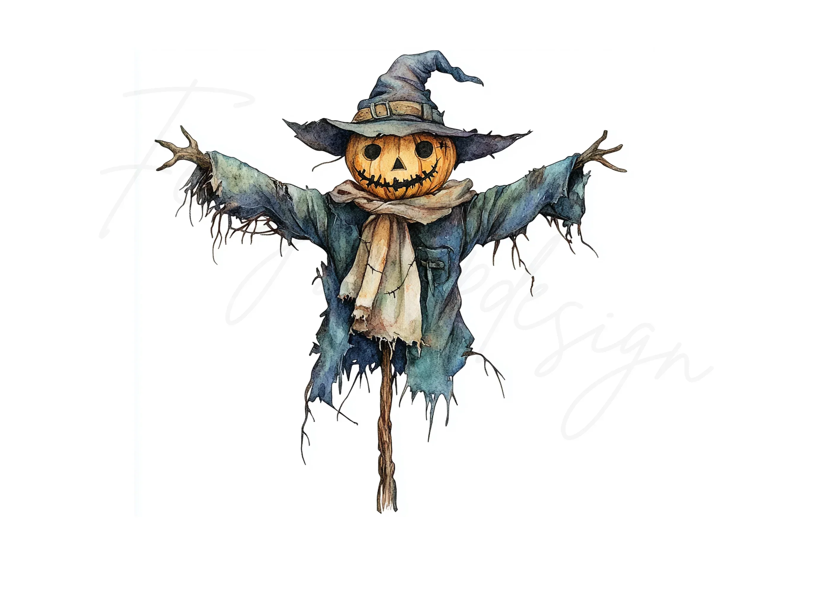 Cute Scarecrow Halloween Clipart Bundle - Image 3