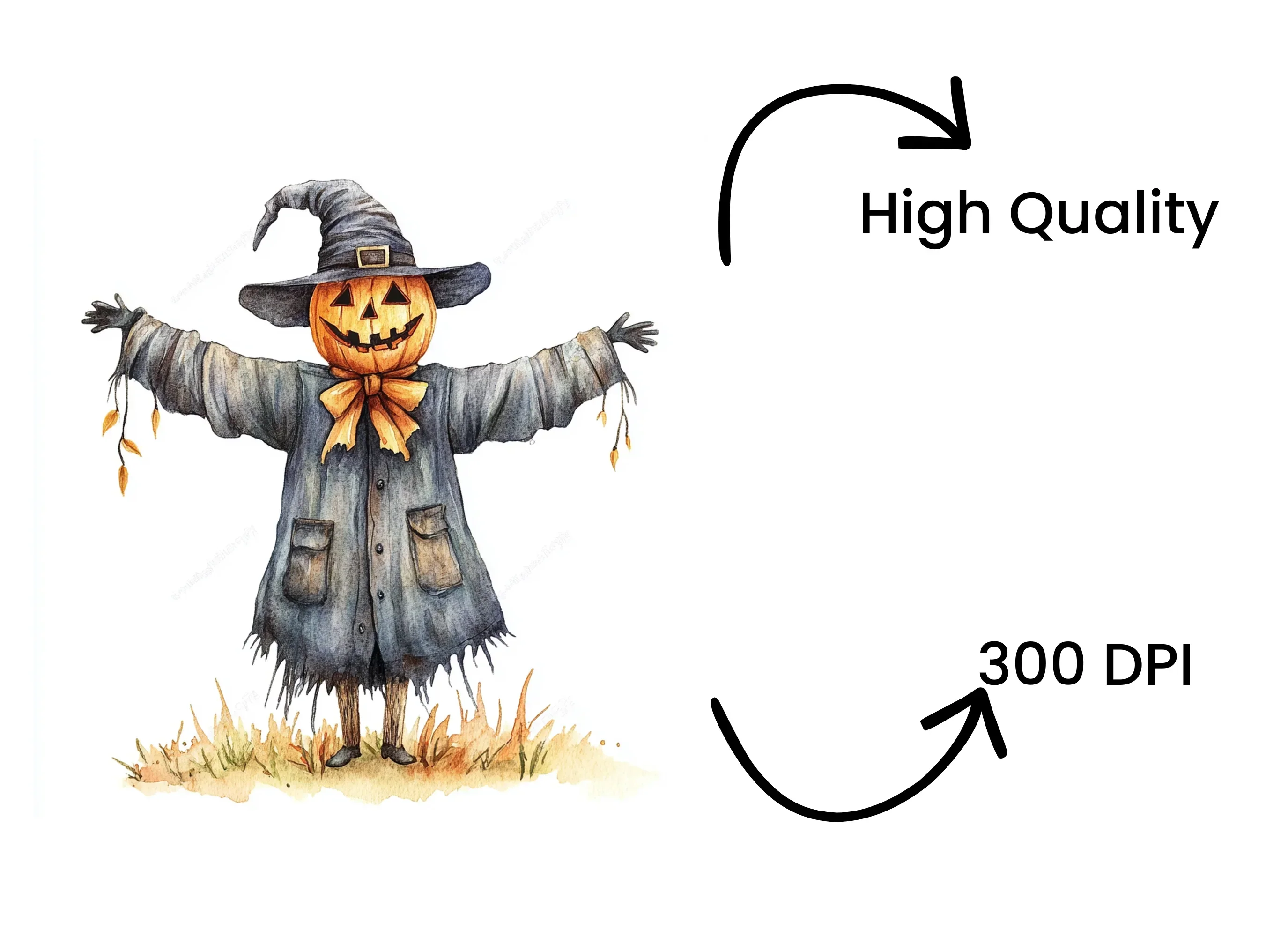 Cute Scarecrow Halloween Clipart Bundle - Image 4