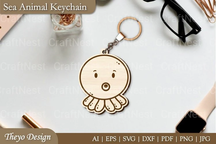 Cute Sea Animal Key Chain SVG