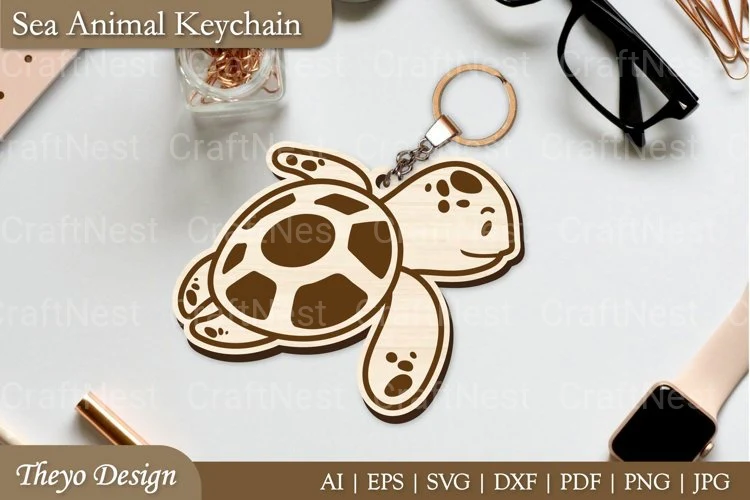 Cute Sea Animal Key Chain SVG