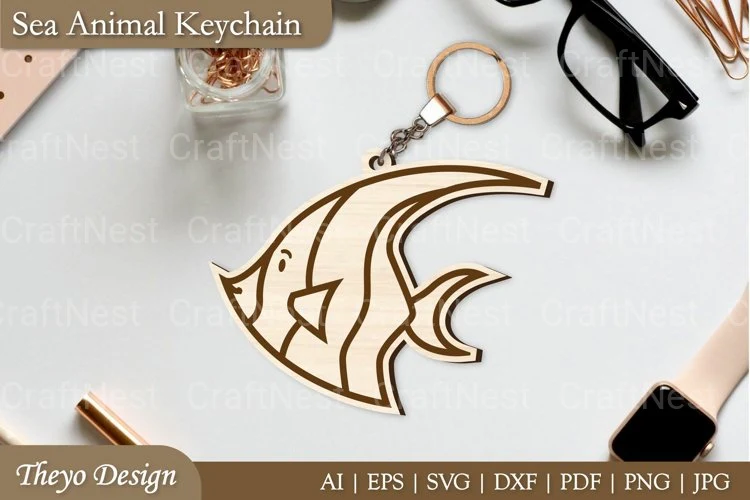 Cute Sea Animal Keychain SVG