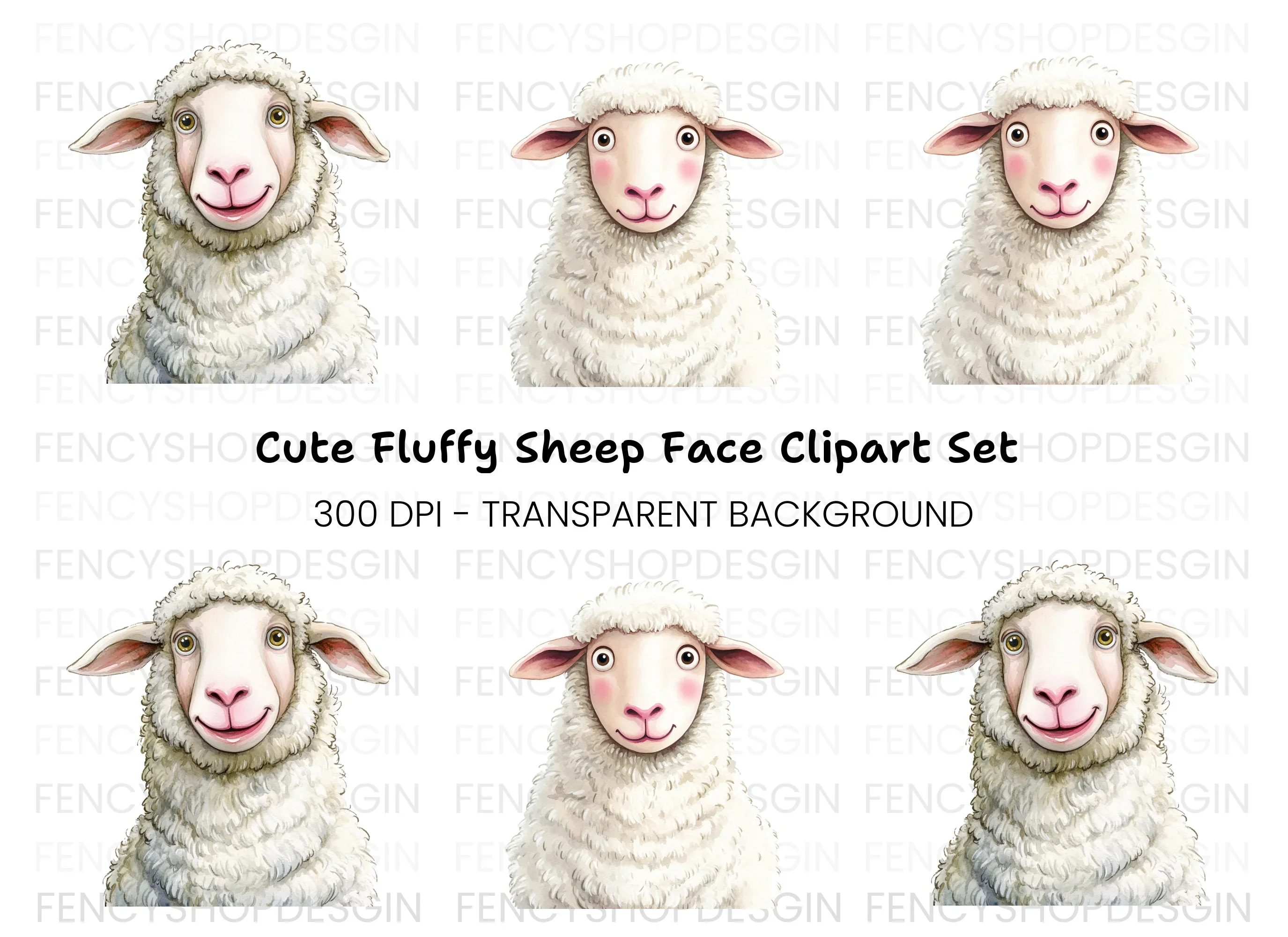 Cute Sheep Clipart Bundle