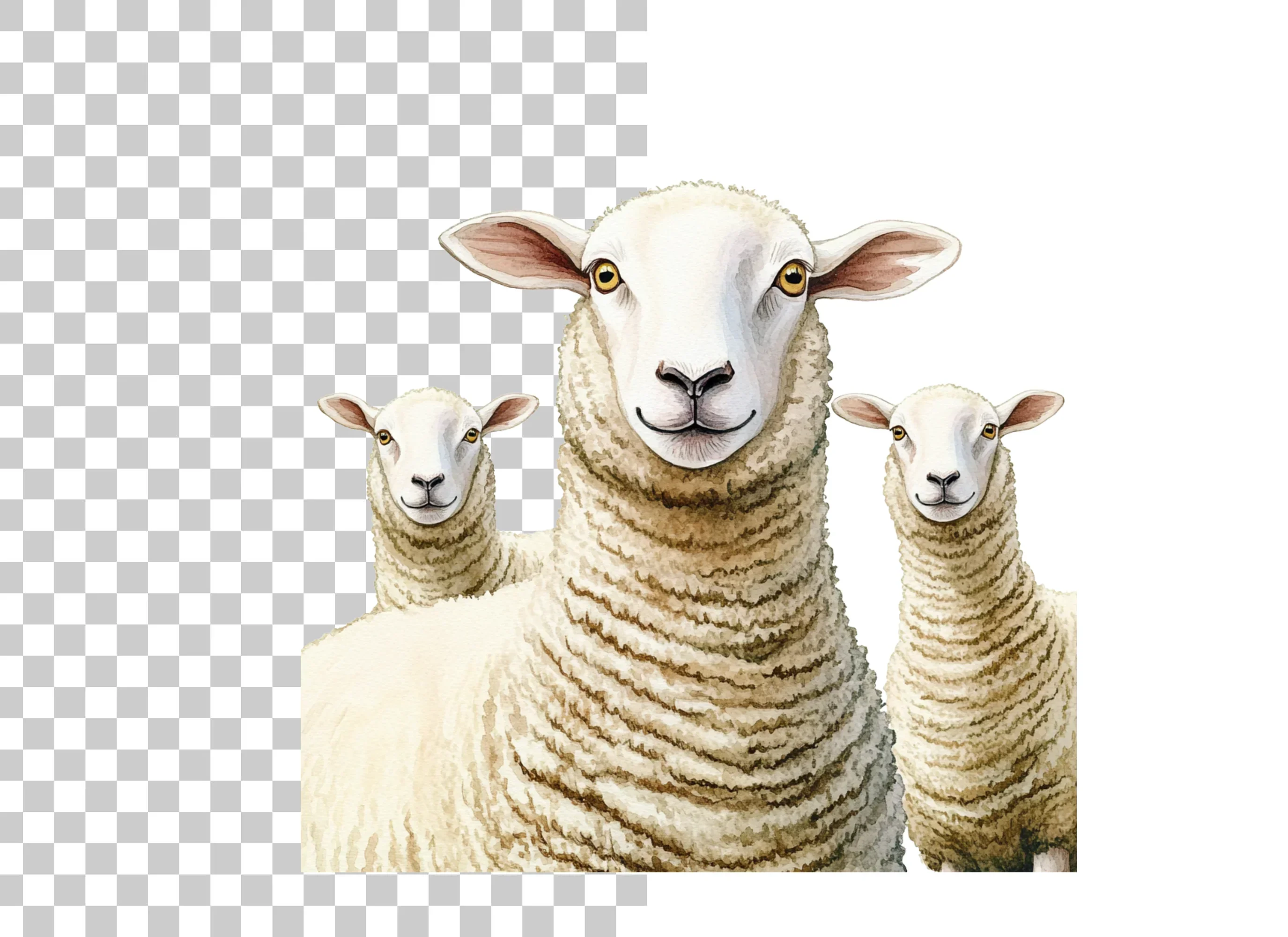 Cute Sheep Family Clipart Bundle - Image 3