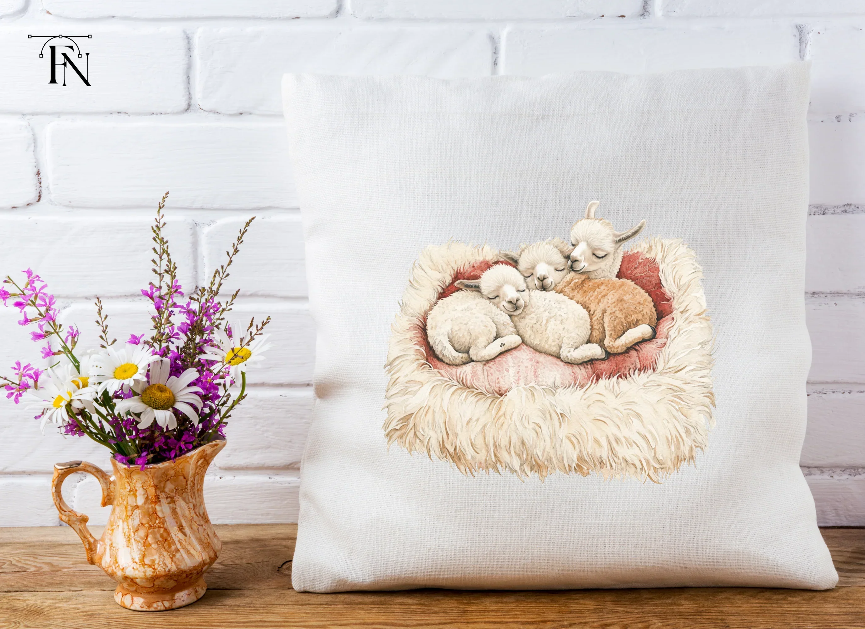 Cute Sleeping Baby Alpaca Clipart Bundle - Image 5