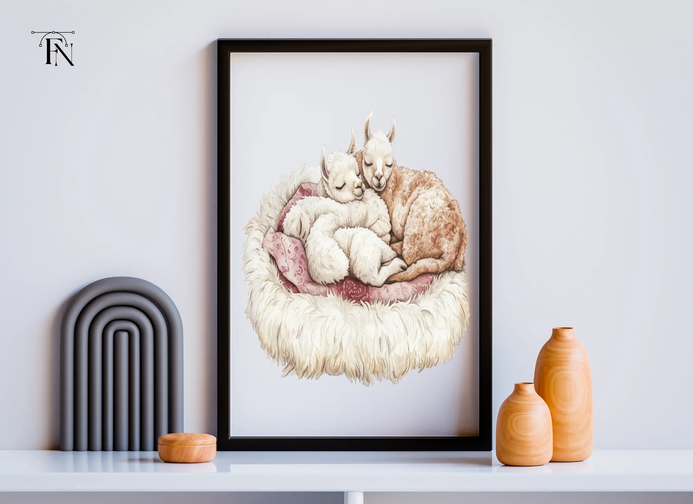 Cute Sleeping Baby Alpaca Clipart Bundle - Image 6