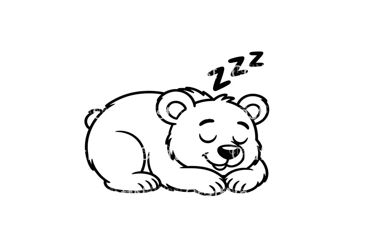 Cute Sleeping Bear Coloring Books - Image 2