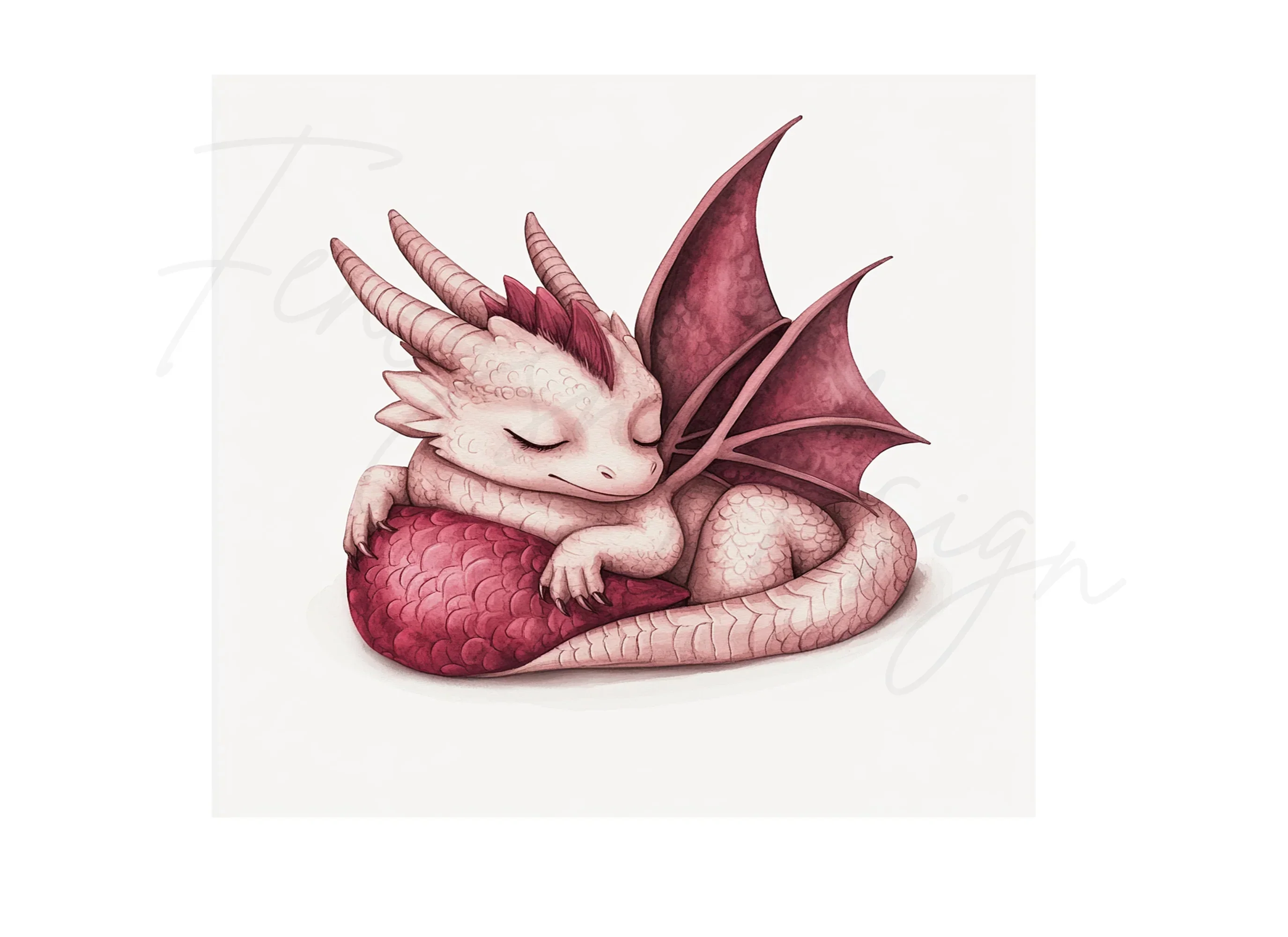 Cute Sleeping Dragon Clipart Bundle - Image 2