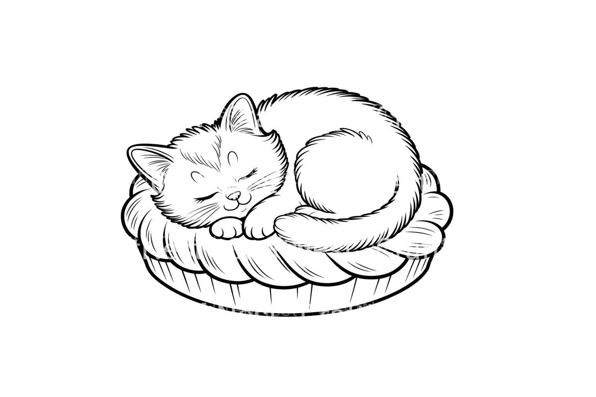 Cute Sleeping Kittens Coloring Books - Image 2