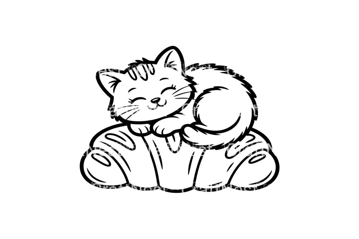 Cute Sleeping Kittens Coloring Books - Image 3