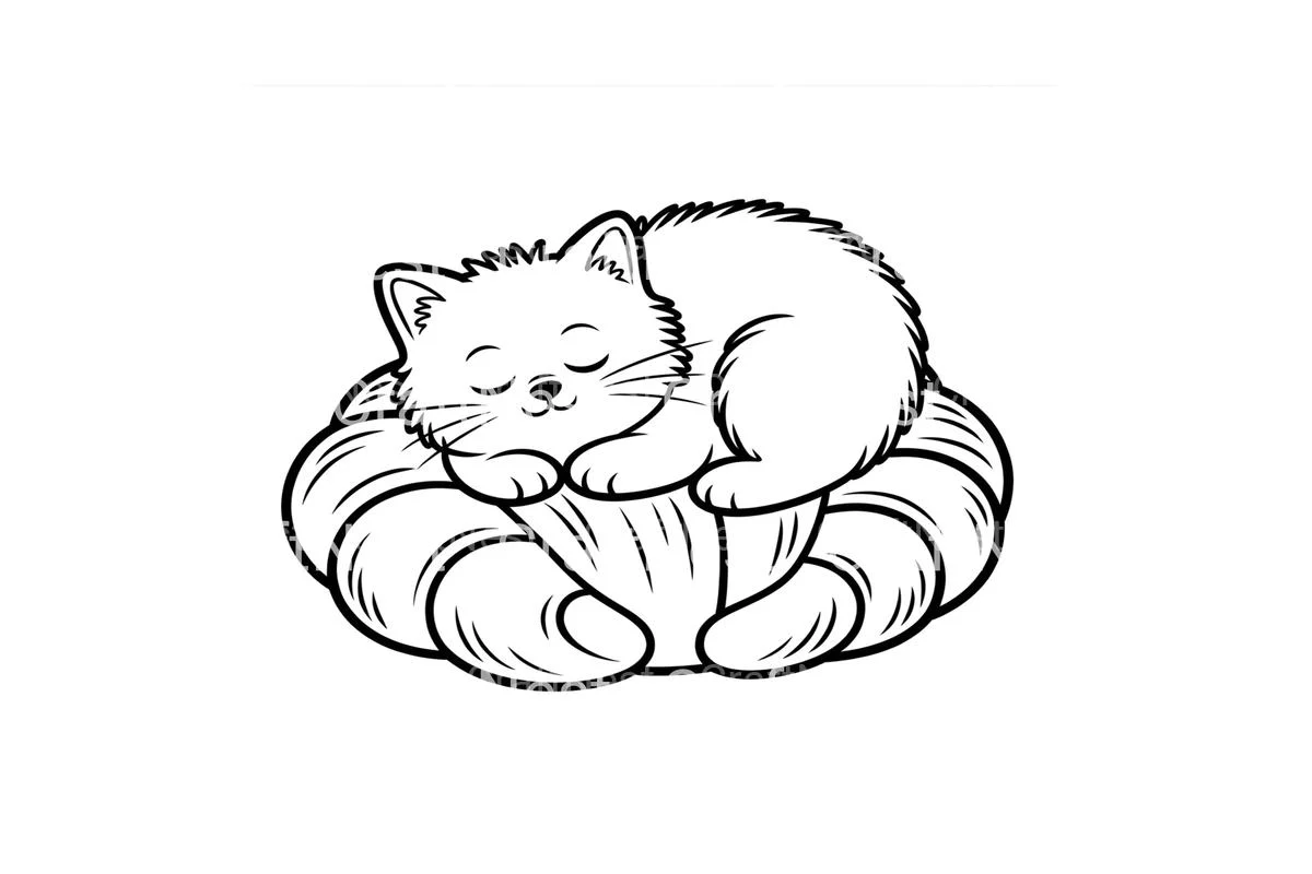 Cute Sleeping Kittens Coloring Books - Image 4