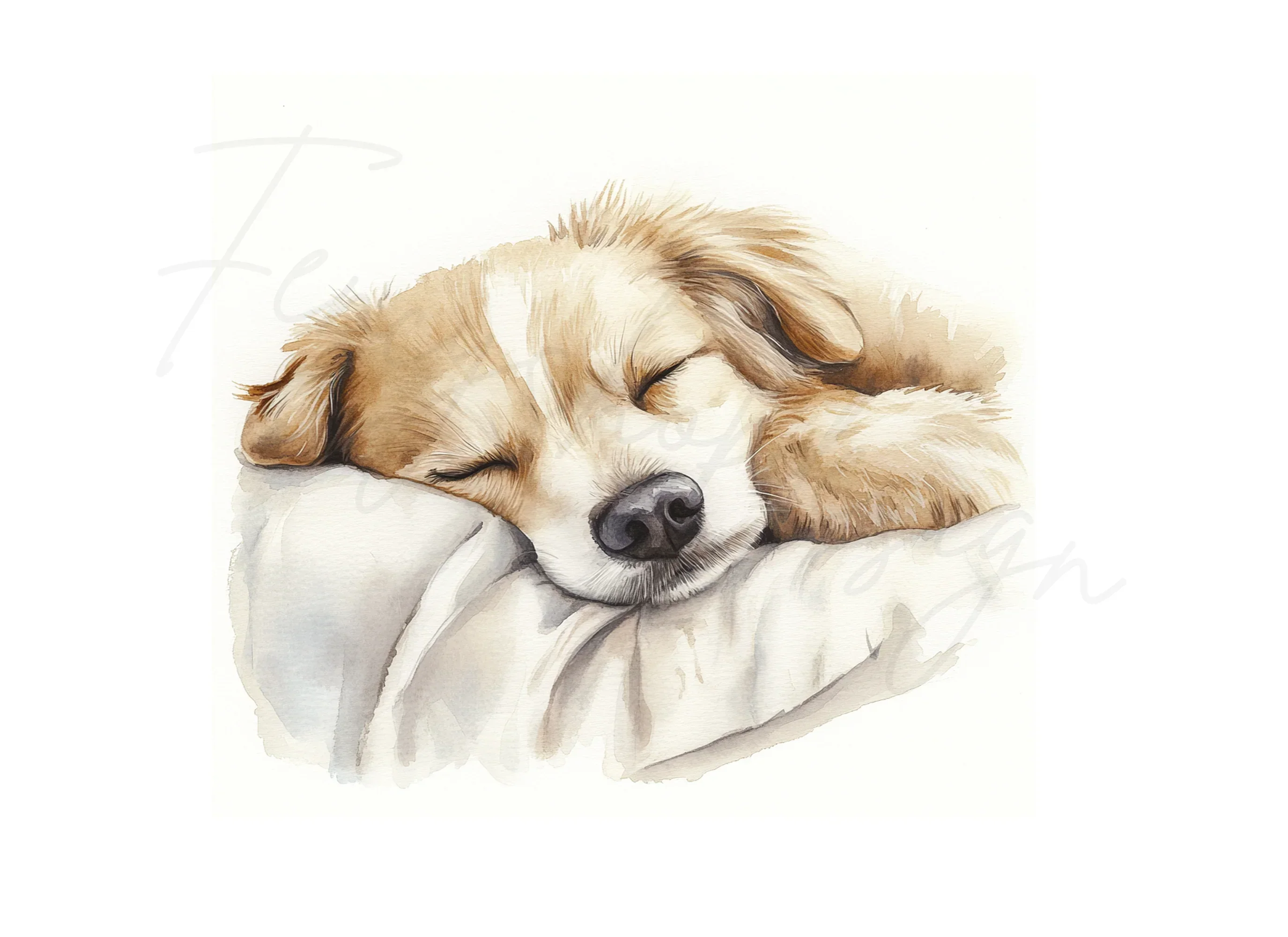 Cute Sleeping Puppies Clipart Bundle - Image 3