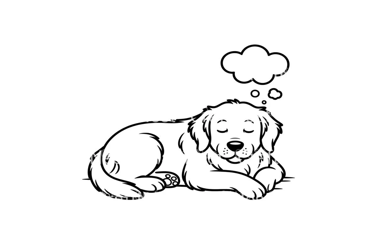 Cute Sleeping Puppy Dog Coloring Books - Image 3