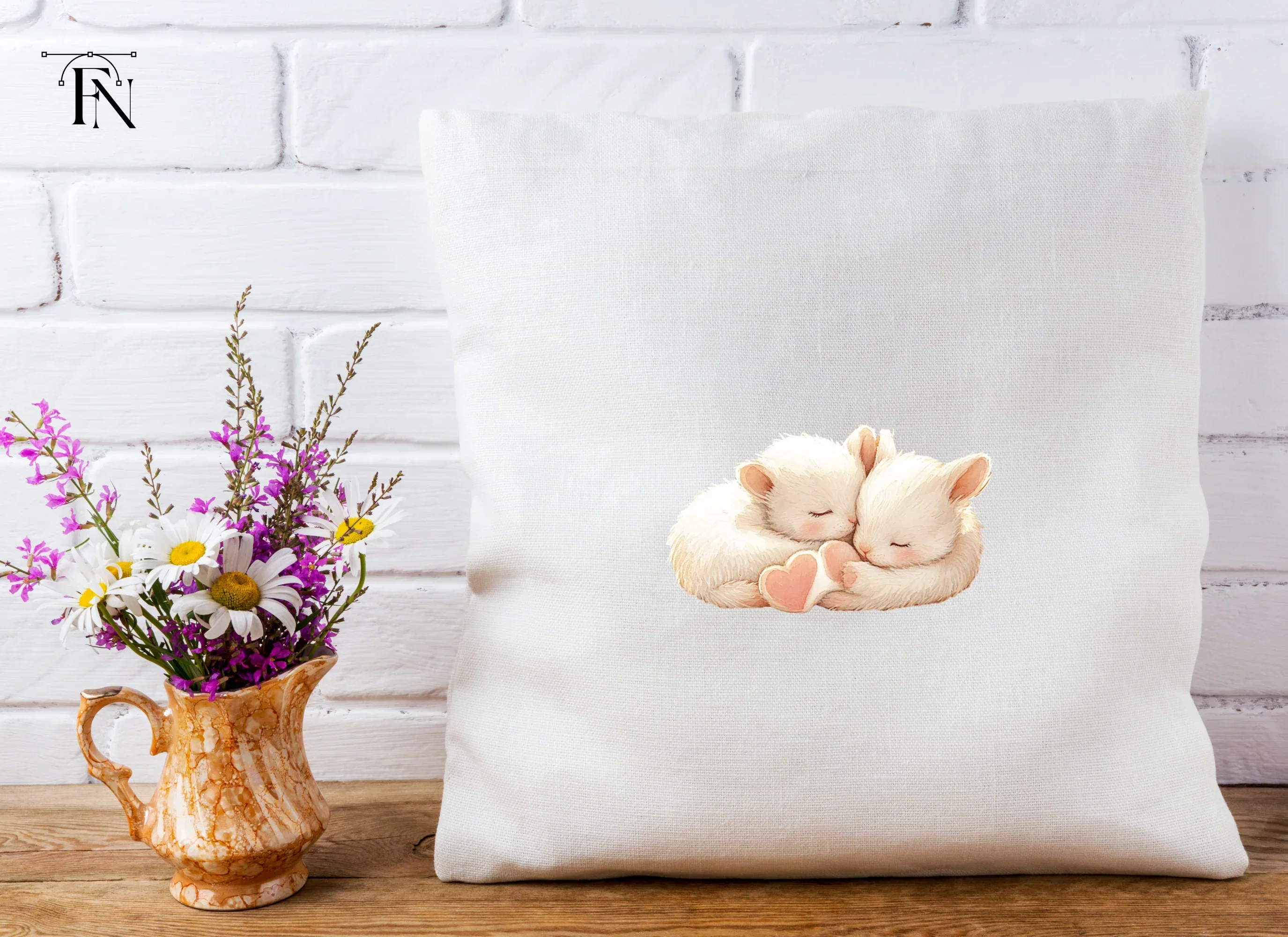 Cute Sleeping White Kittens Clipart Bundle - Image 4