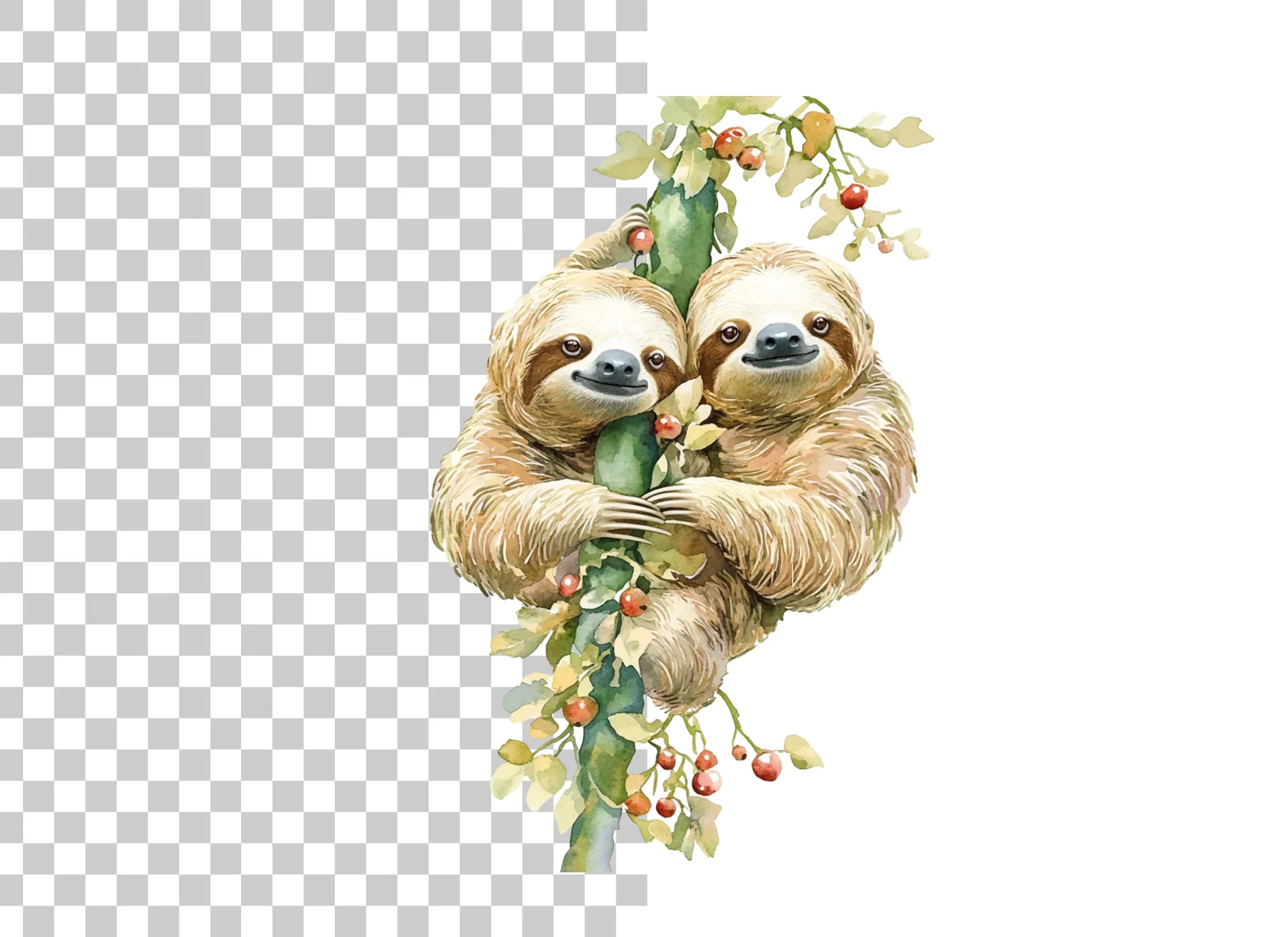 Cute Sloth Family Clipart Bundle - Image 2