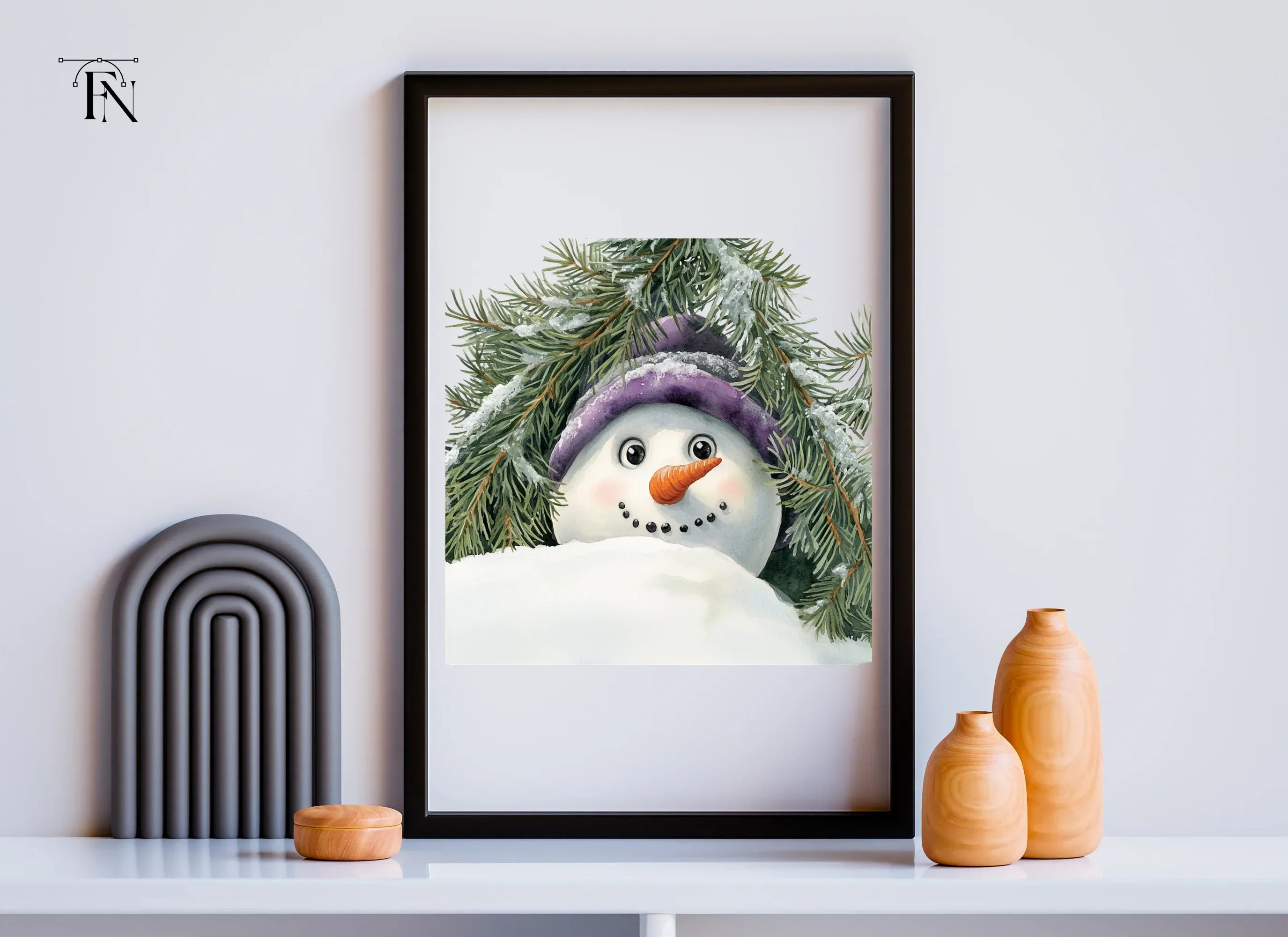 Cute Snowman Peeking Winter Clipart Bundle - Image 5