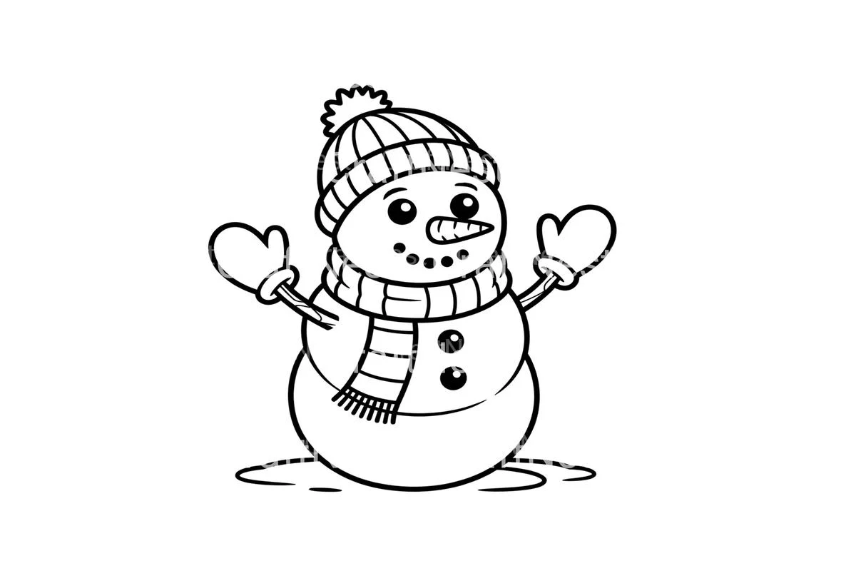 Cute Snowman Winter Coloring Books - Image 2