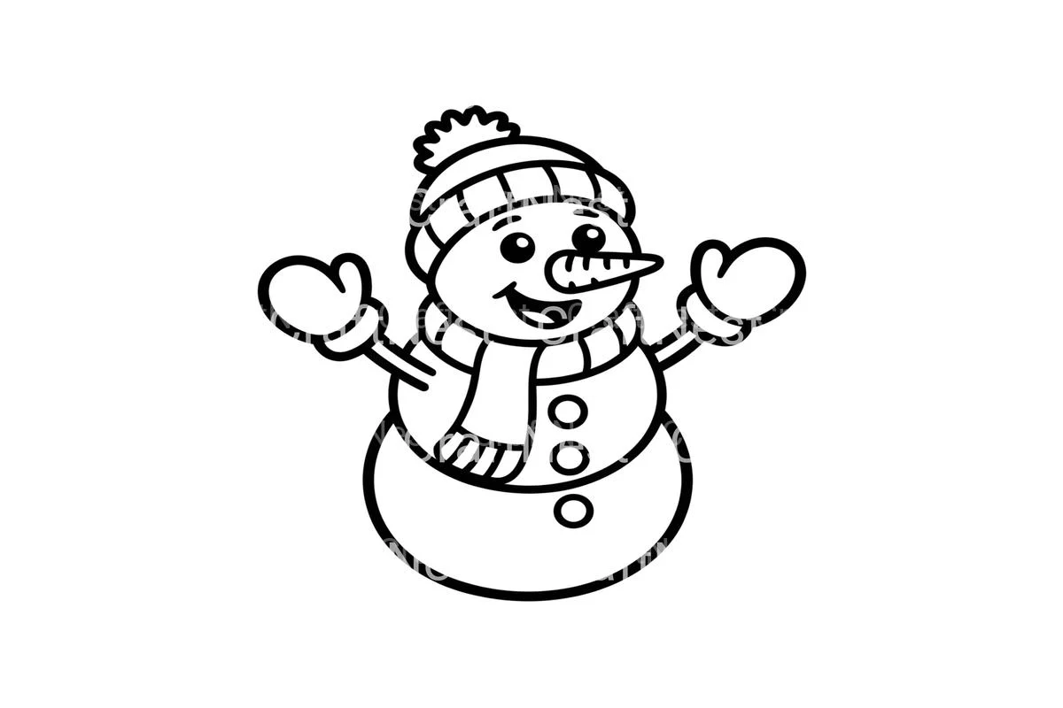 Cute Snowman Winter Coloring Books - Image 3