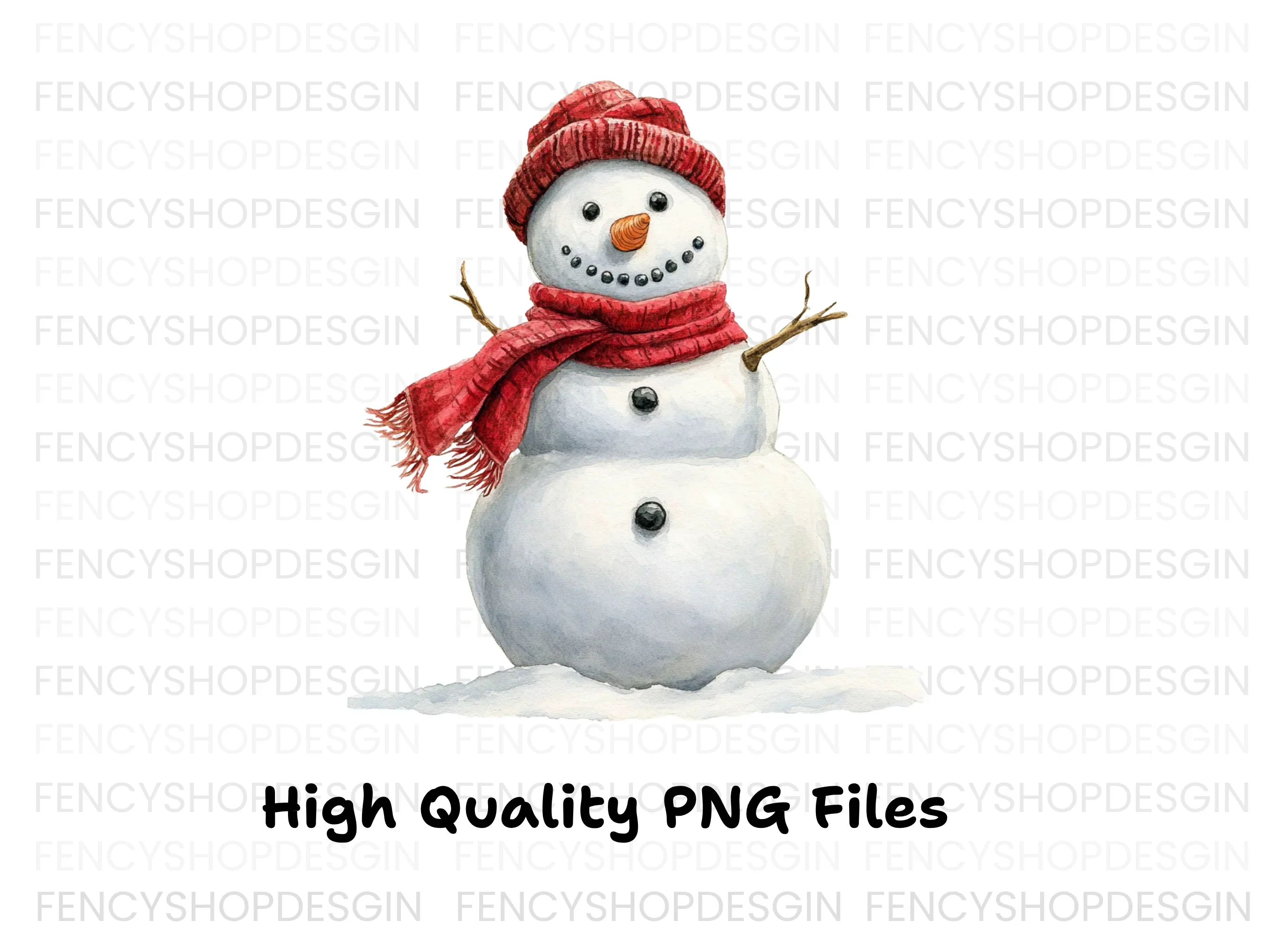 Cute Snowman with Beanie and Scarf Clipart Bundle - Image 3
