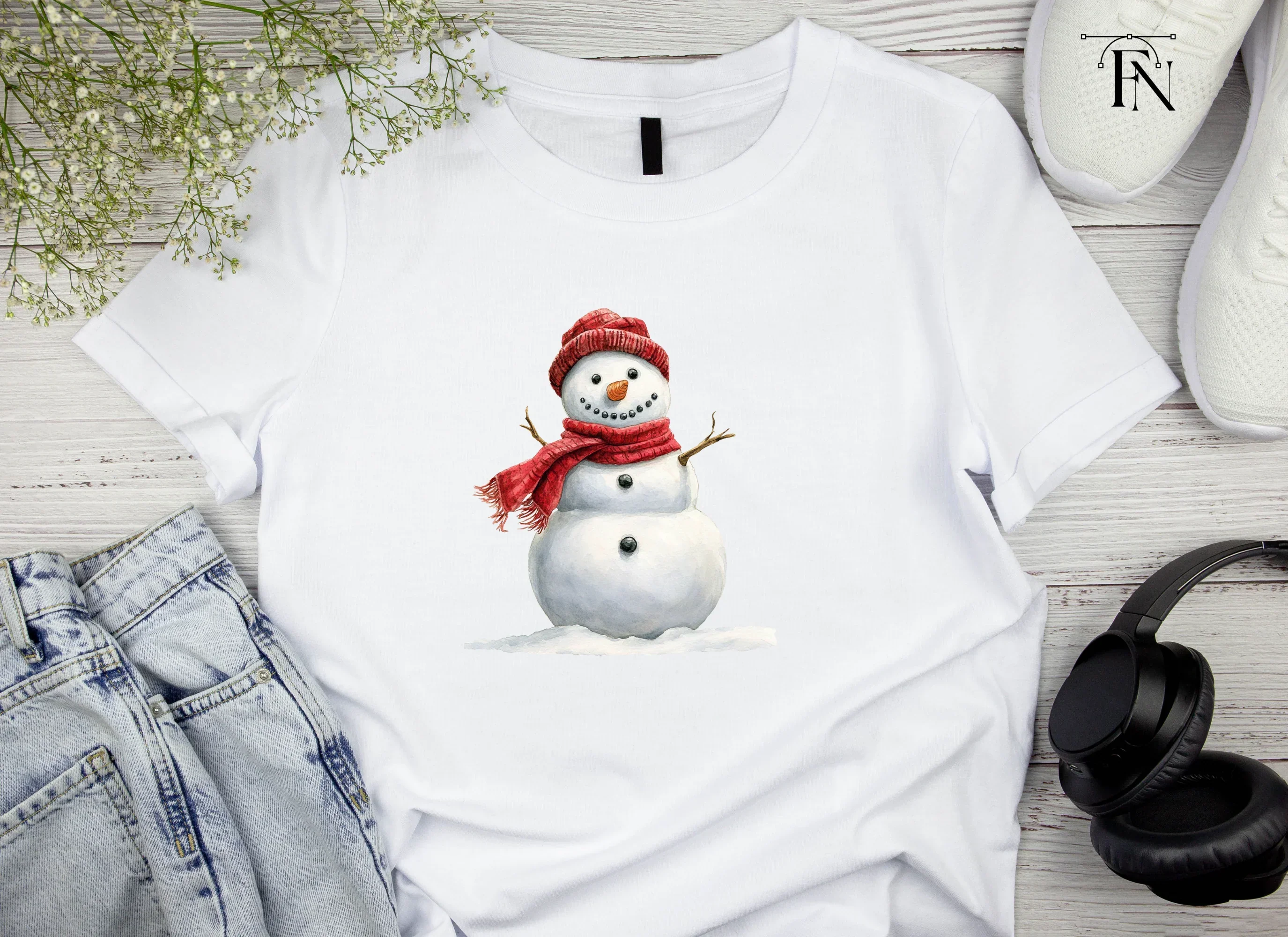 Cute Snowman with Beanie and Scarf Clipart Bundle - Image 4