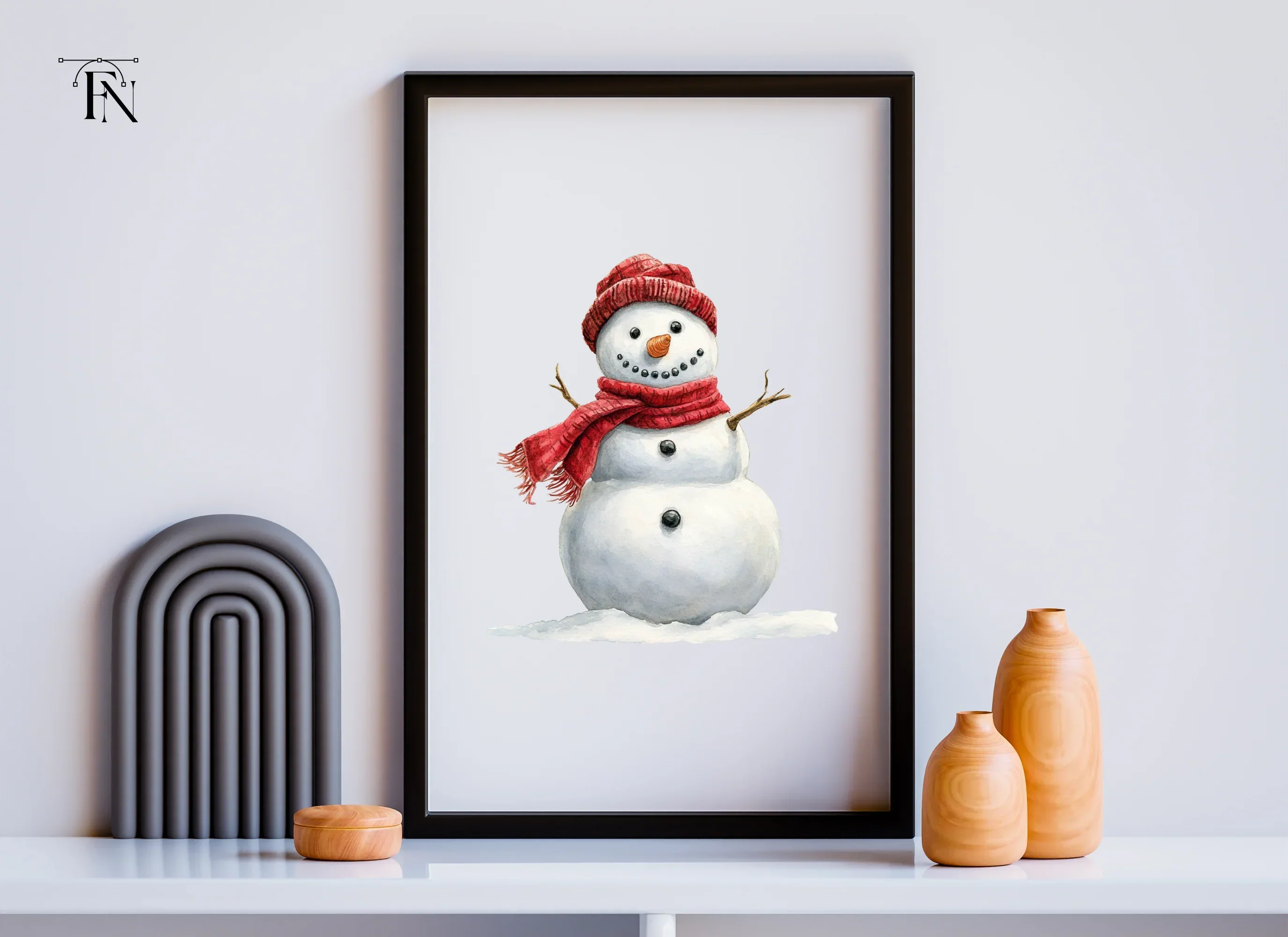 Cute Snowman with Beanie and Scarf Clipart Bundle - Image 6