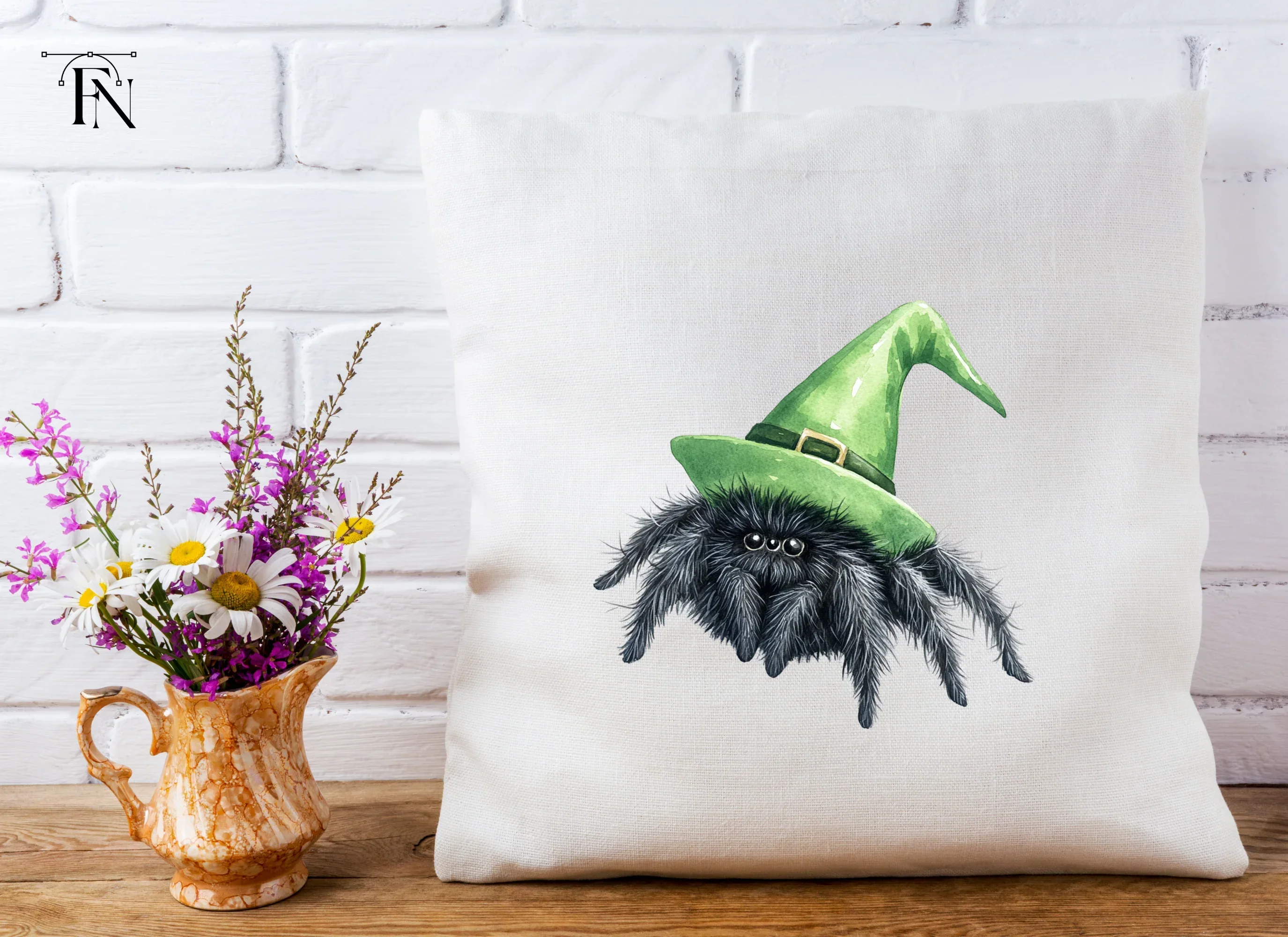 Cute Spider Witch Hat Halloween Clipart Bundle - Image 4