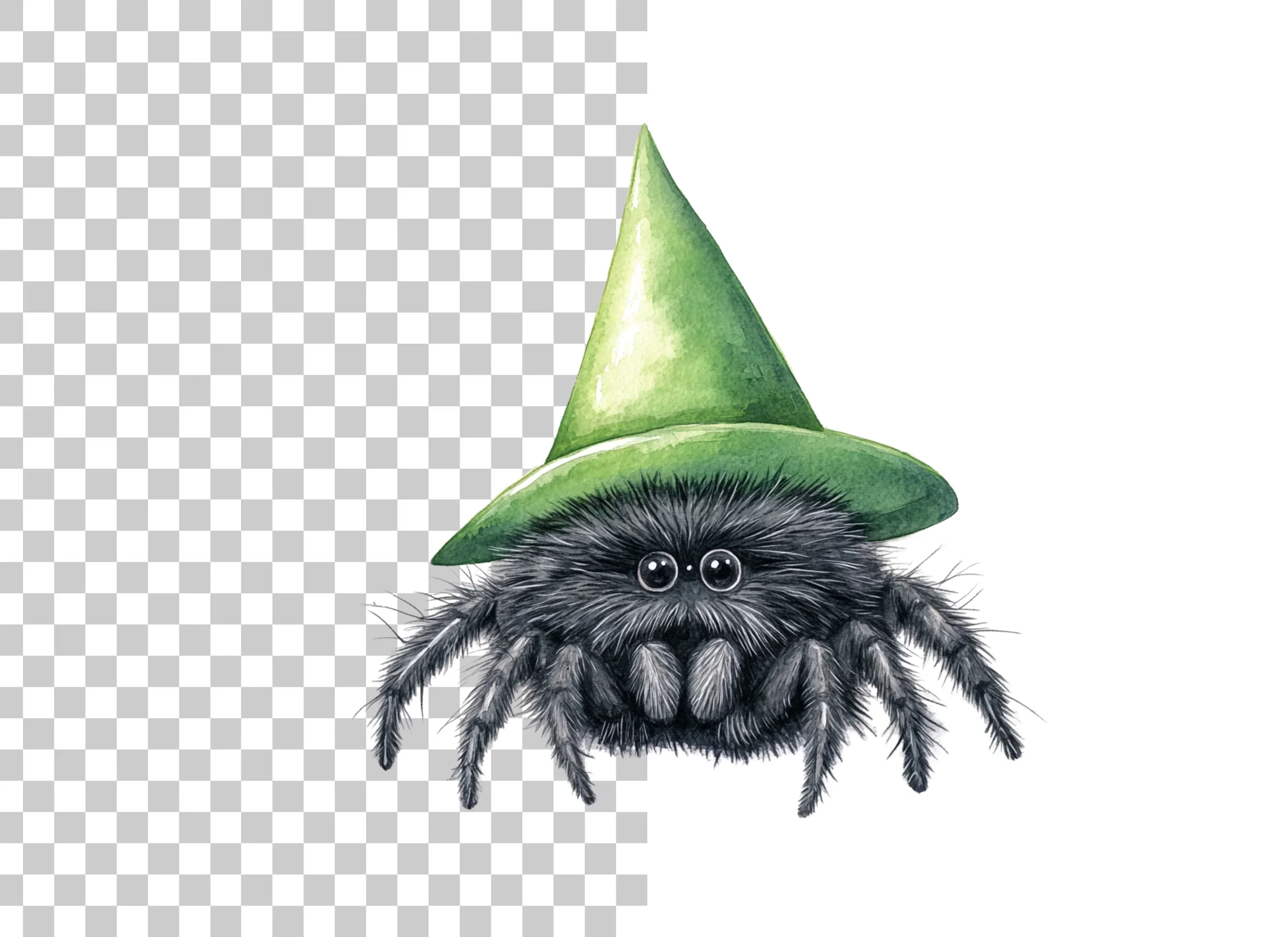 Cute Spider Witch Hat Halloween Clipart Bundle - Image 6