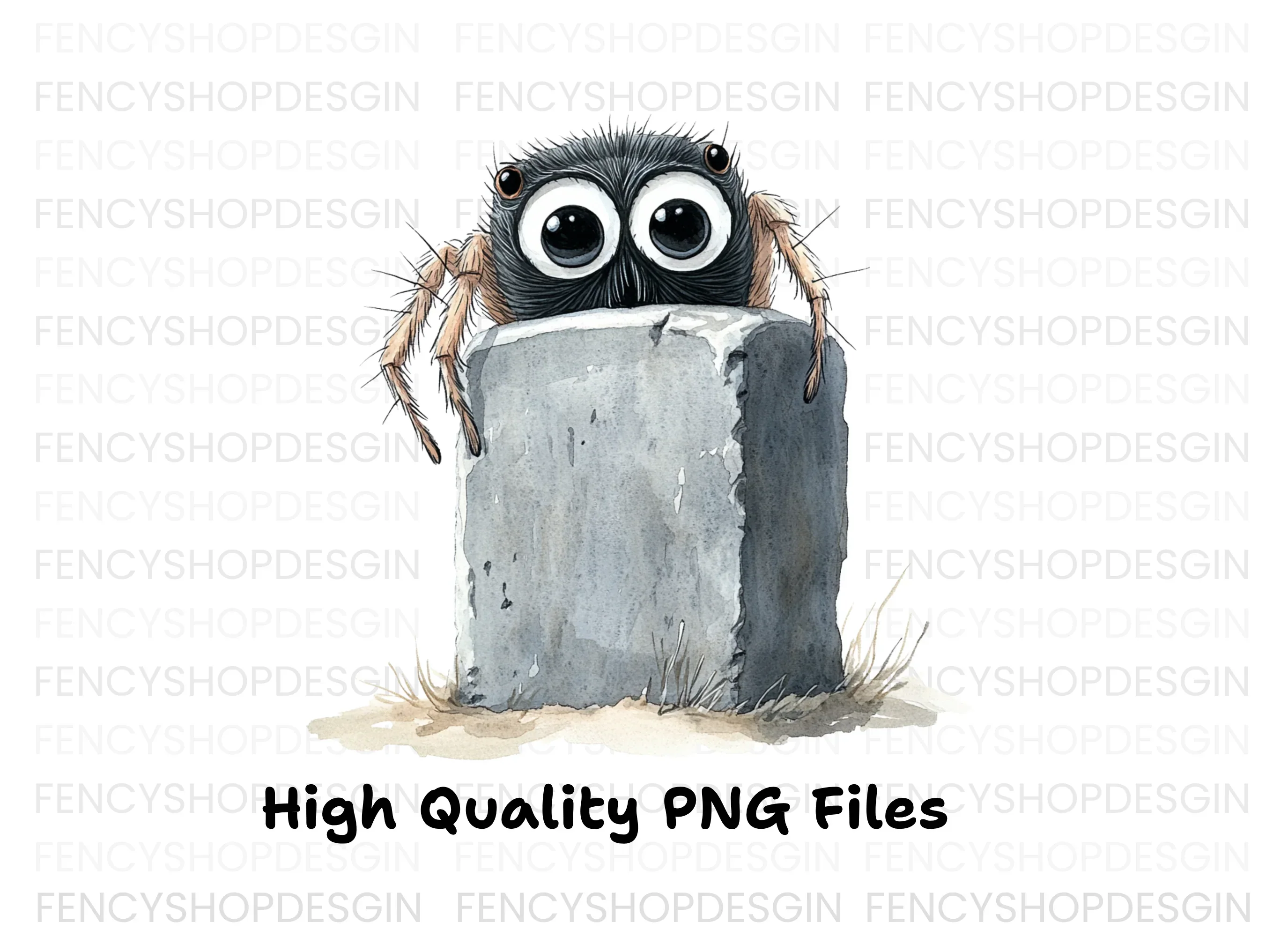 Cute Spiders on Gravestones Clipart Bundle - Image 2