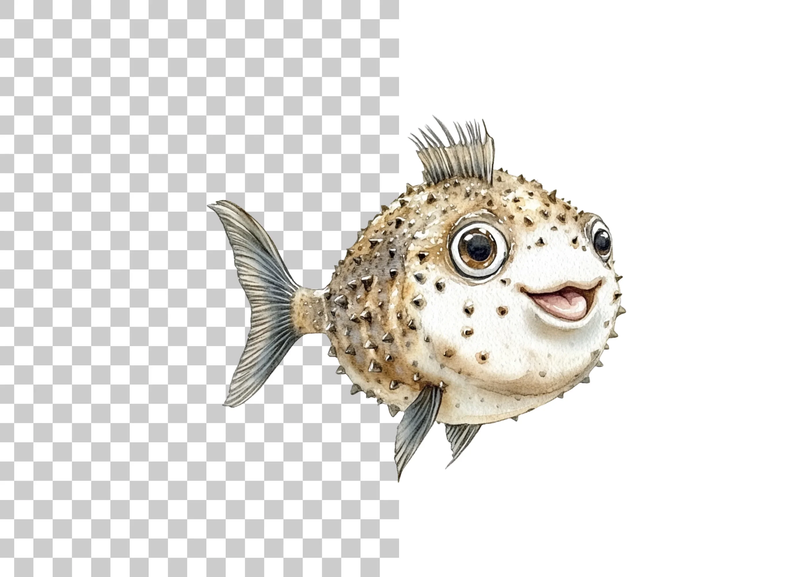 Cute Spiky Pufferfish Clipart Bundle - Image 2