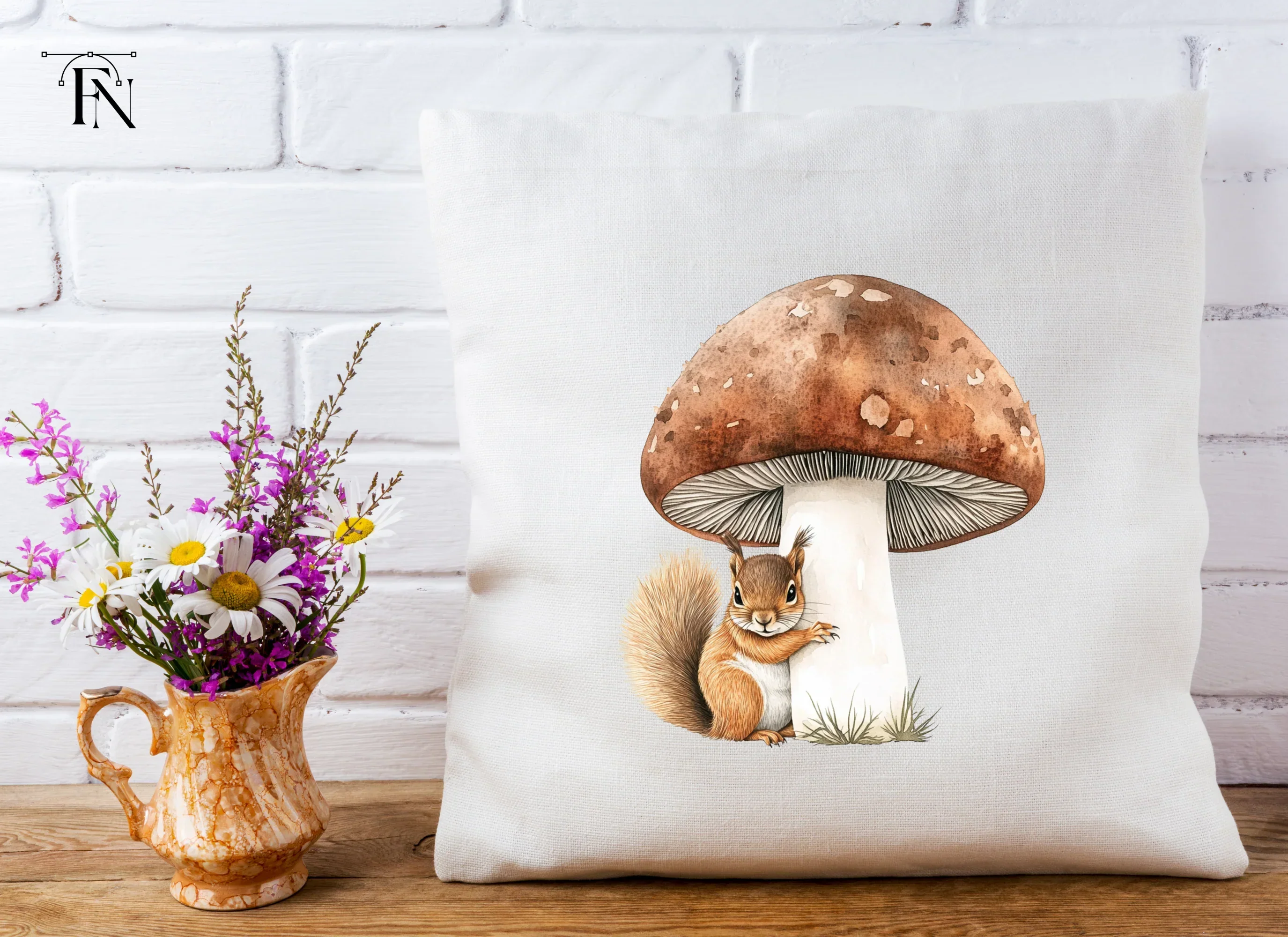 Cute Squirrels and Mushrooms Clipart Bundle - Image 5