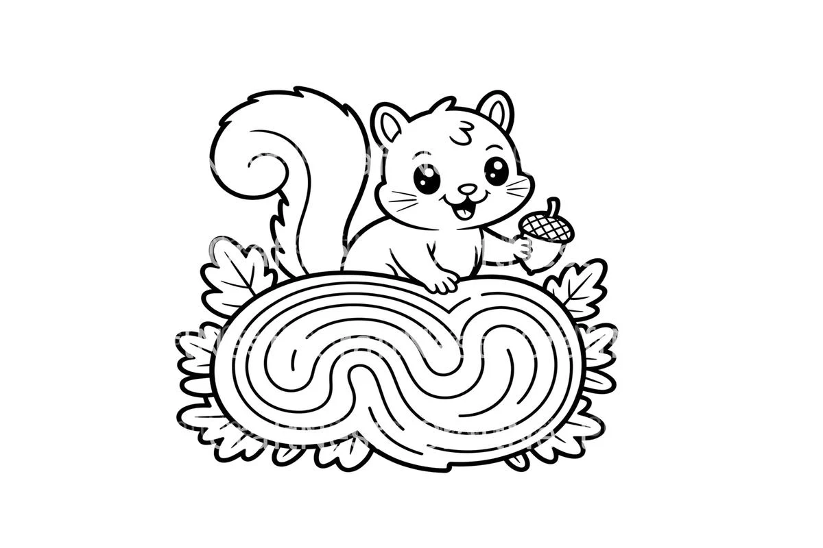 Cute Squirrels Autumn Coloring Books - Image 2