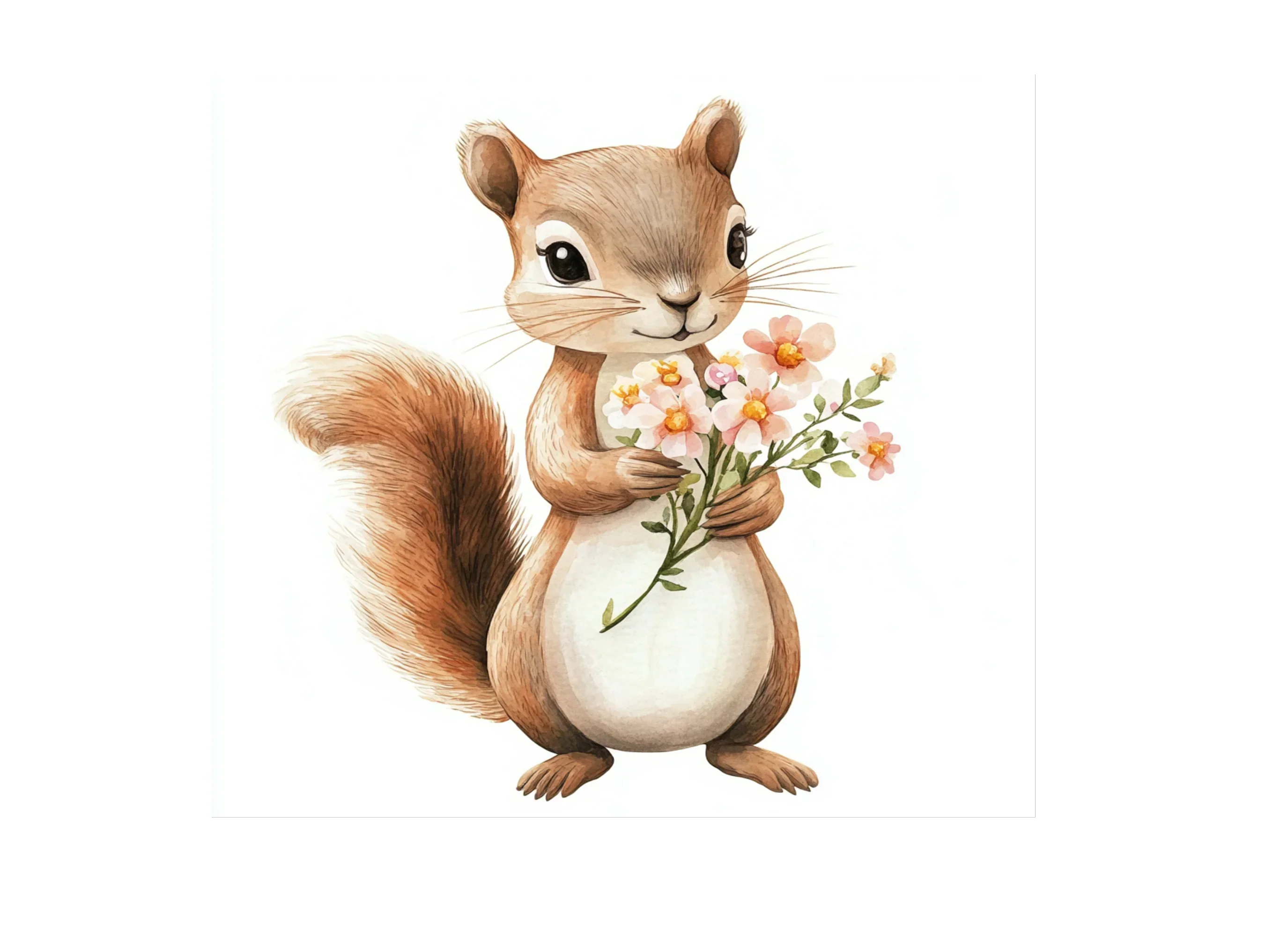 Cute Squirrels with Flower Bouquets Clipart Bundle - Image 2
