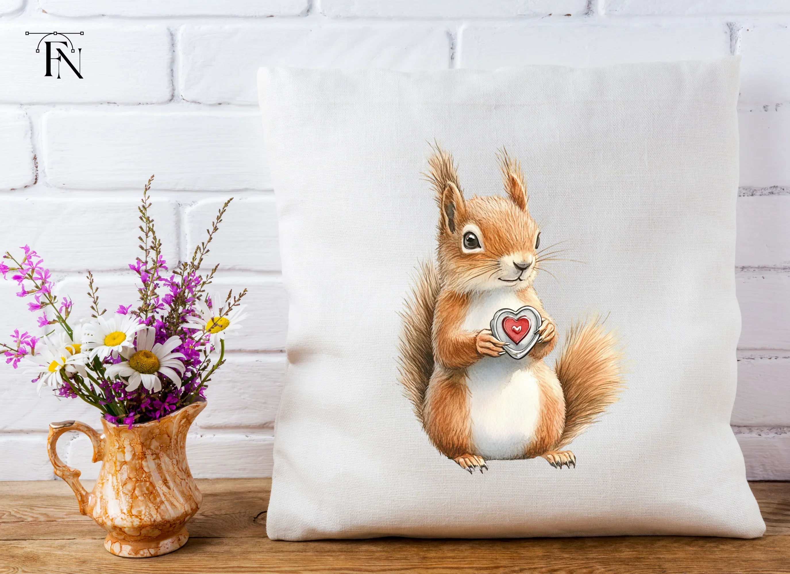 Cute Squirrels with Hearts Clipart Bundle - Image 5