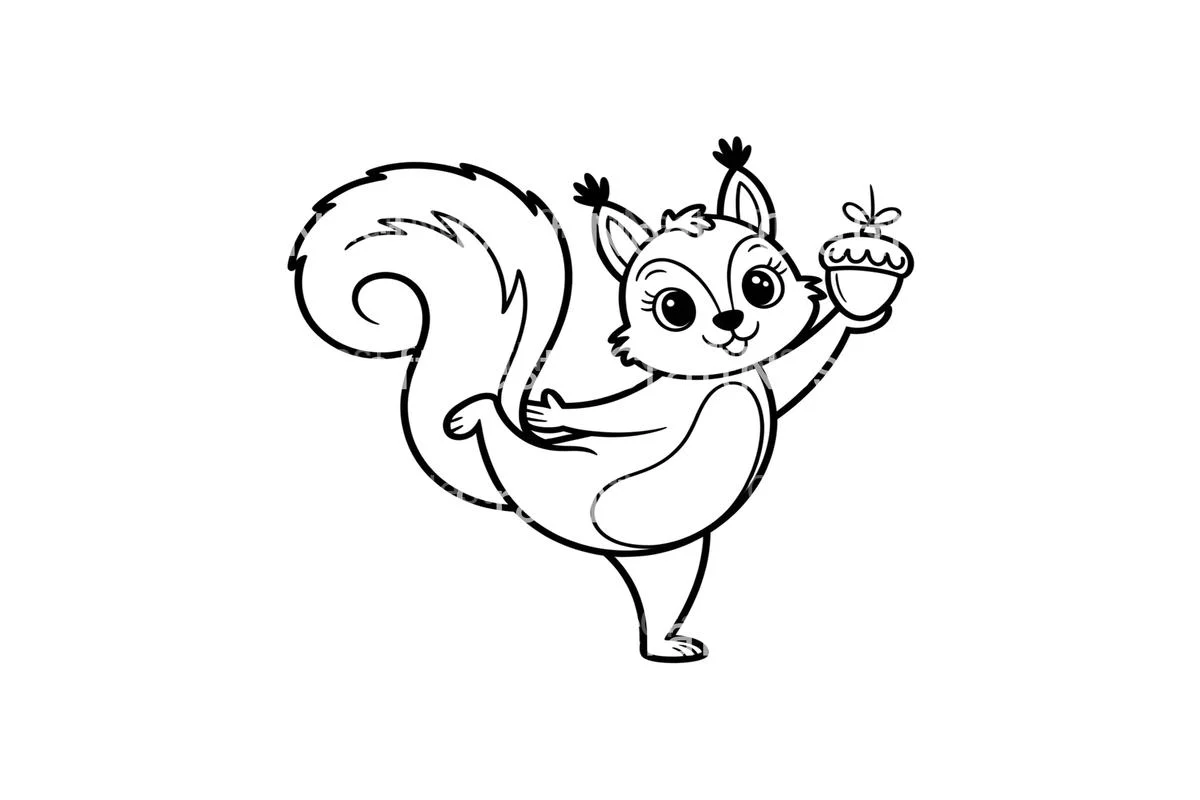 Cute Squirrelsfor Kids Coloring Books - Image 3