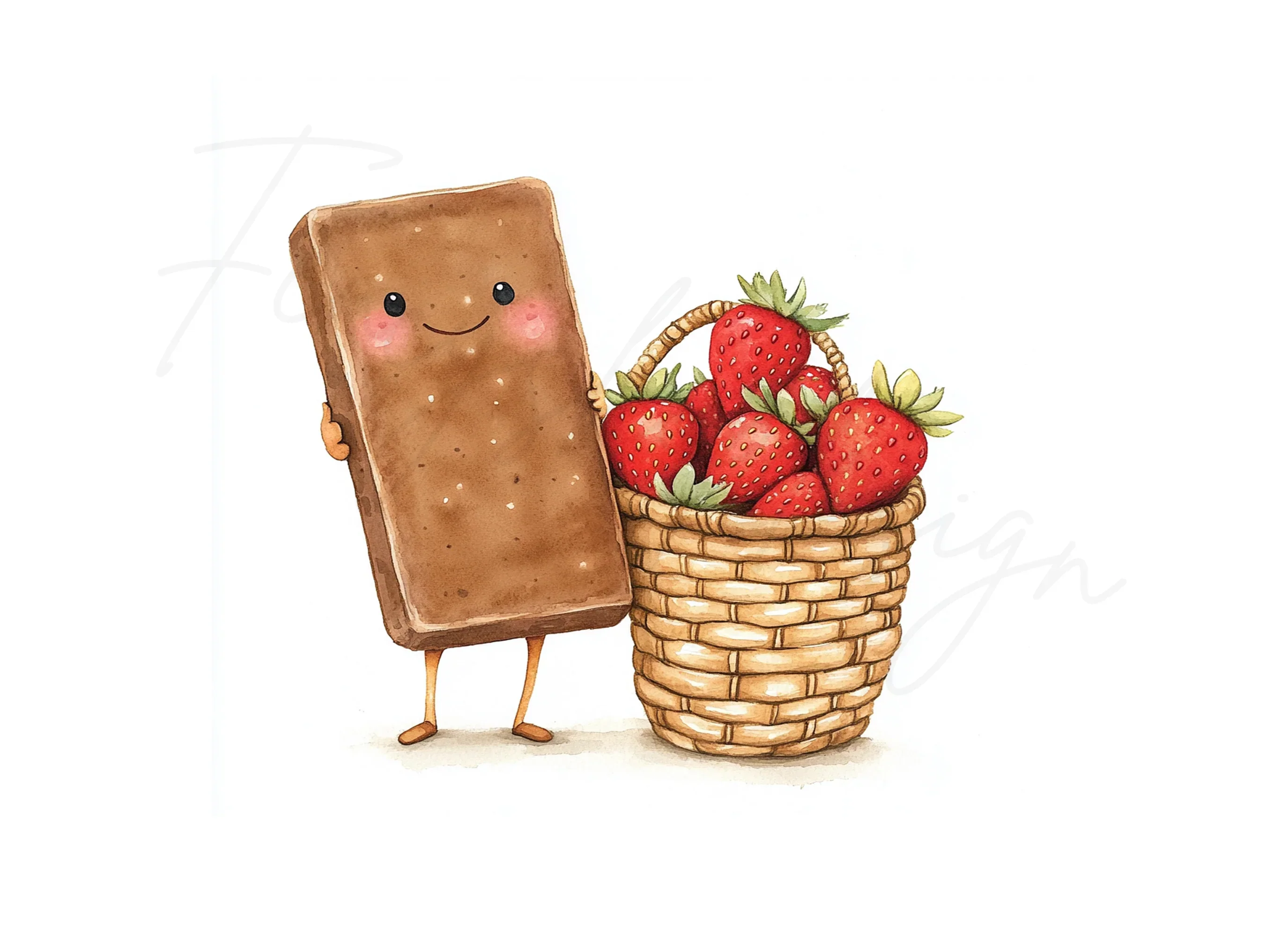 Cute Strawberry Chocolate Bar Clipart Bundle - Image 2