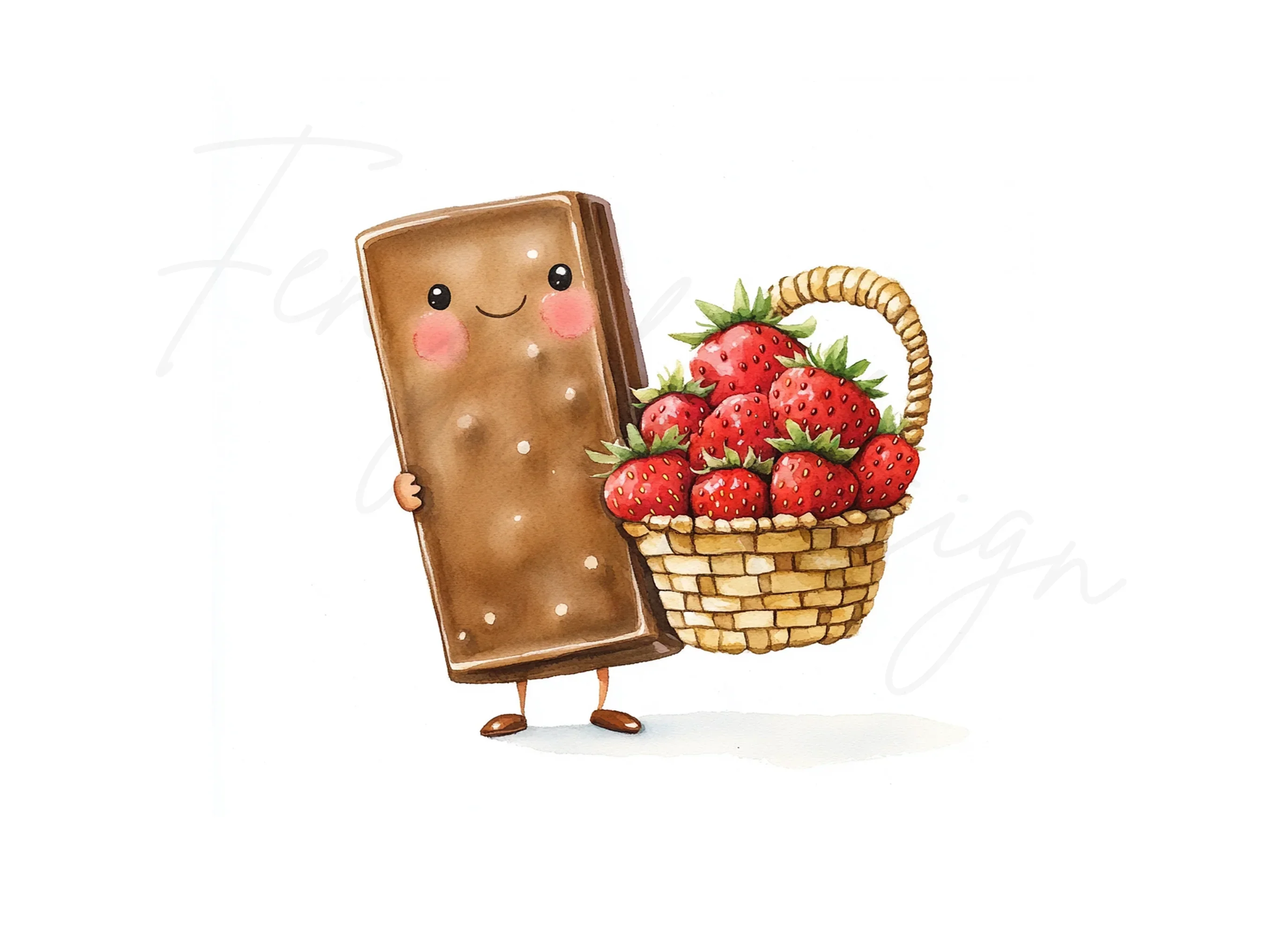 Cute Strawberry Chocolate Bar Clipart Bundle - Image 3