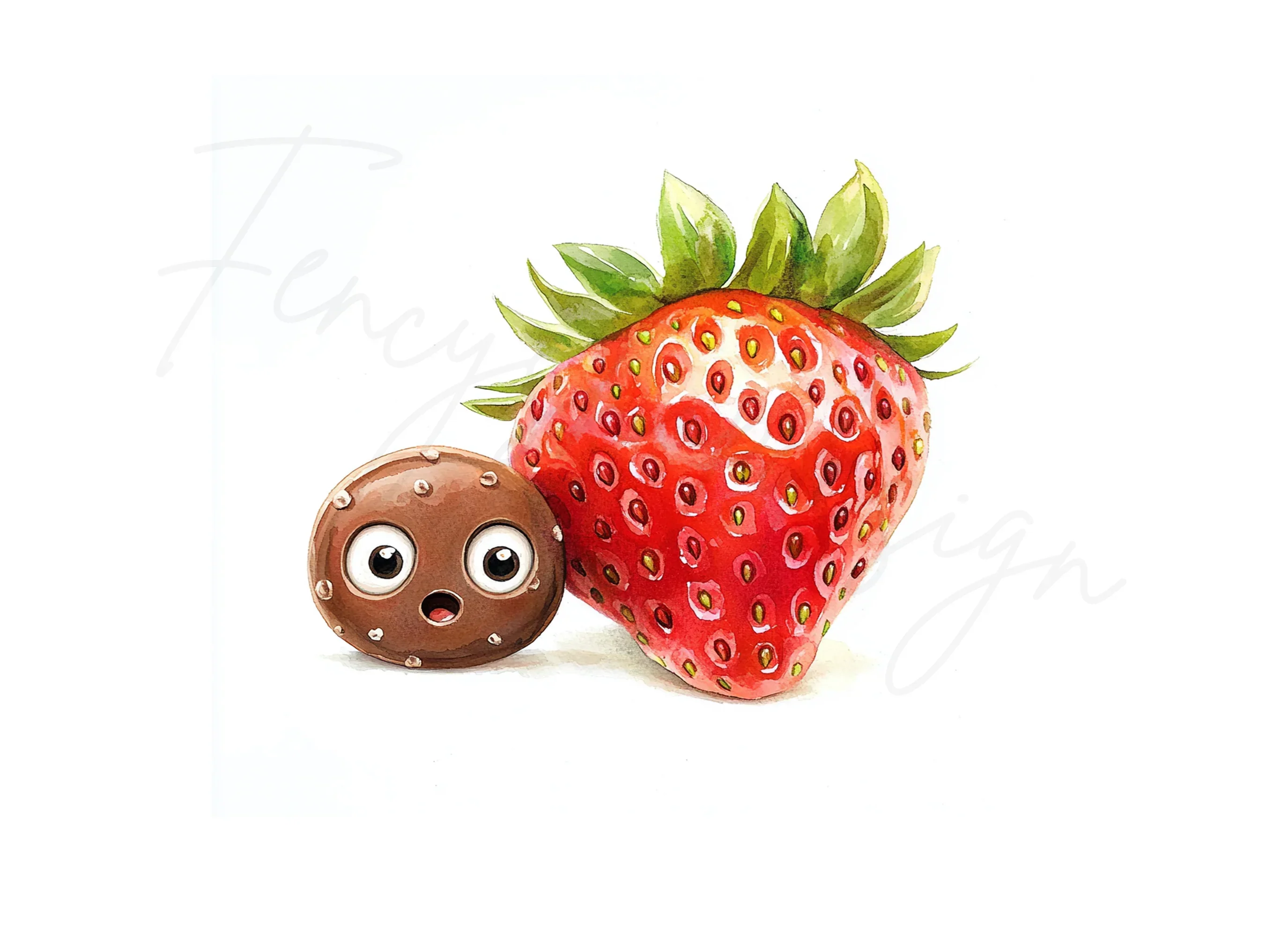 Cute Strawberry Chocolate Clipart Bundle - Image 3